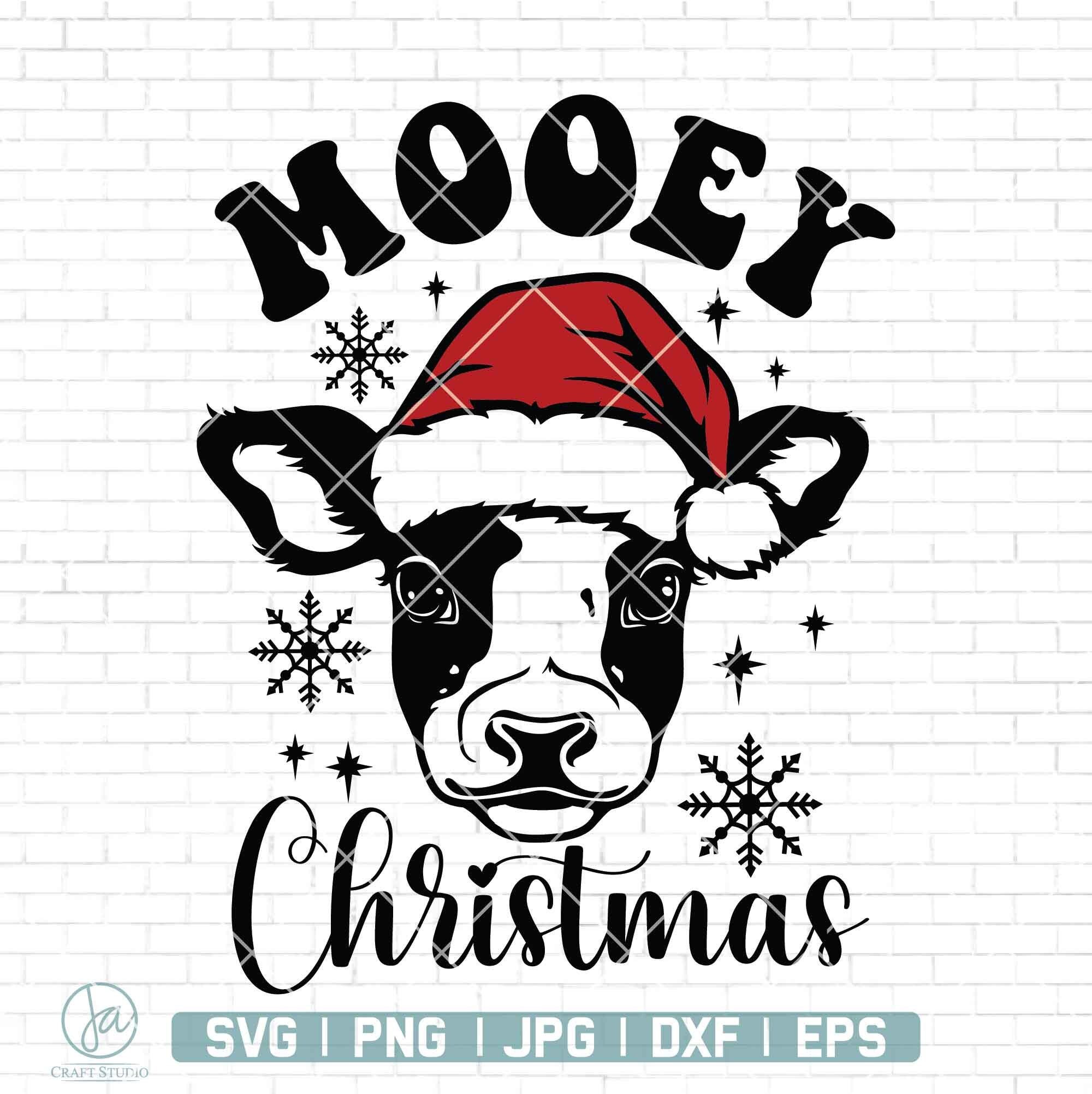 Christmas Cow Svg | Mooey Christmas Svg | Cute Cow Shirt | Sublimation Design Christmas Animals Christmas Shirt Svg | western christmas Svg