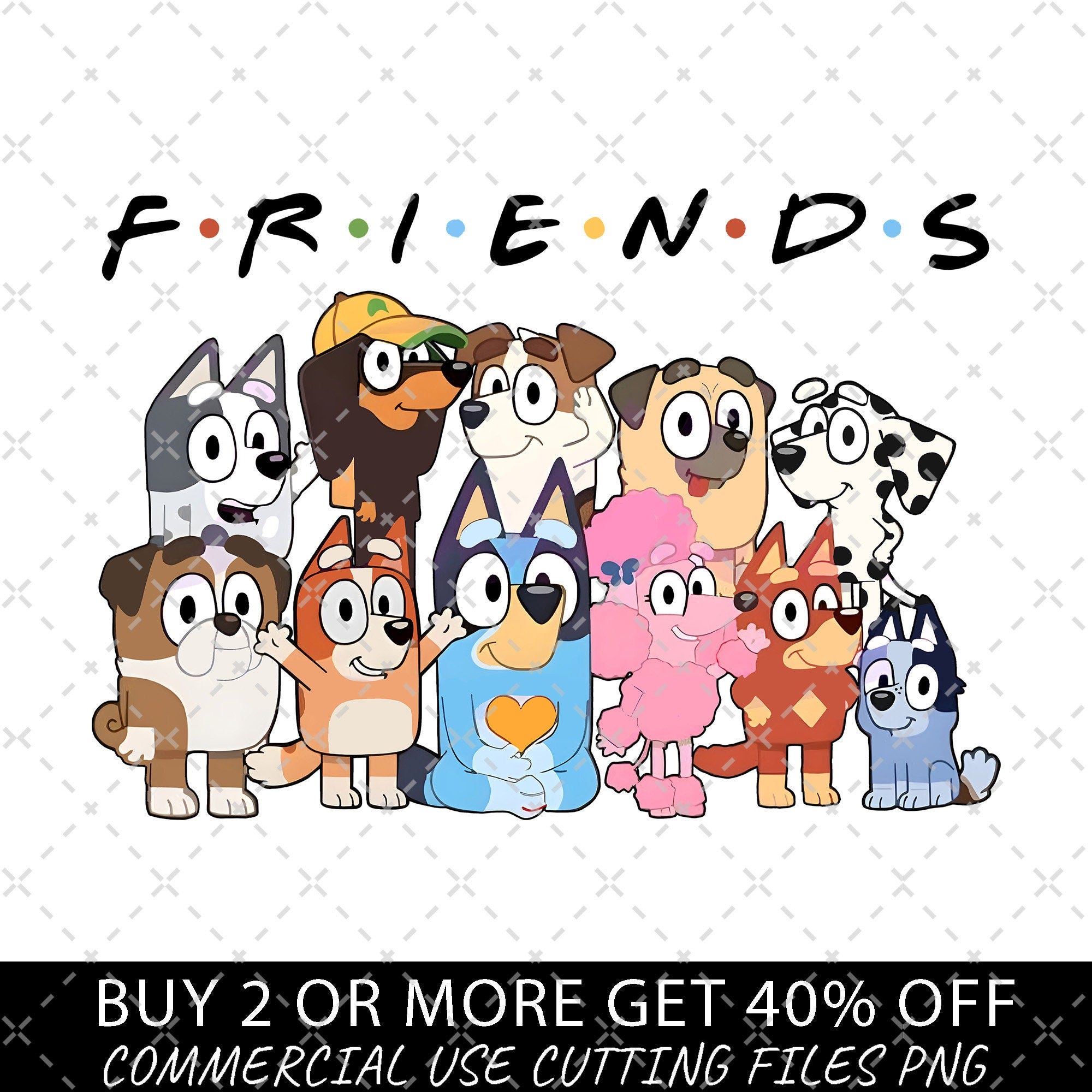 Bluey Friends Png, Bluey Friends Instant Download Png, Ready to Print Bluey Png File, Bluey And Friends Digital Png