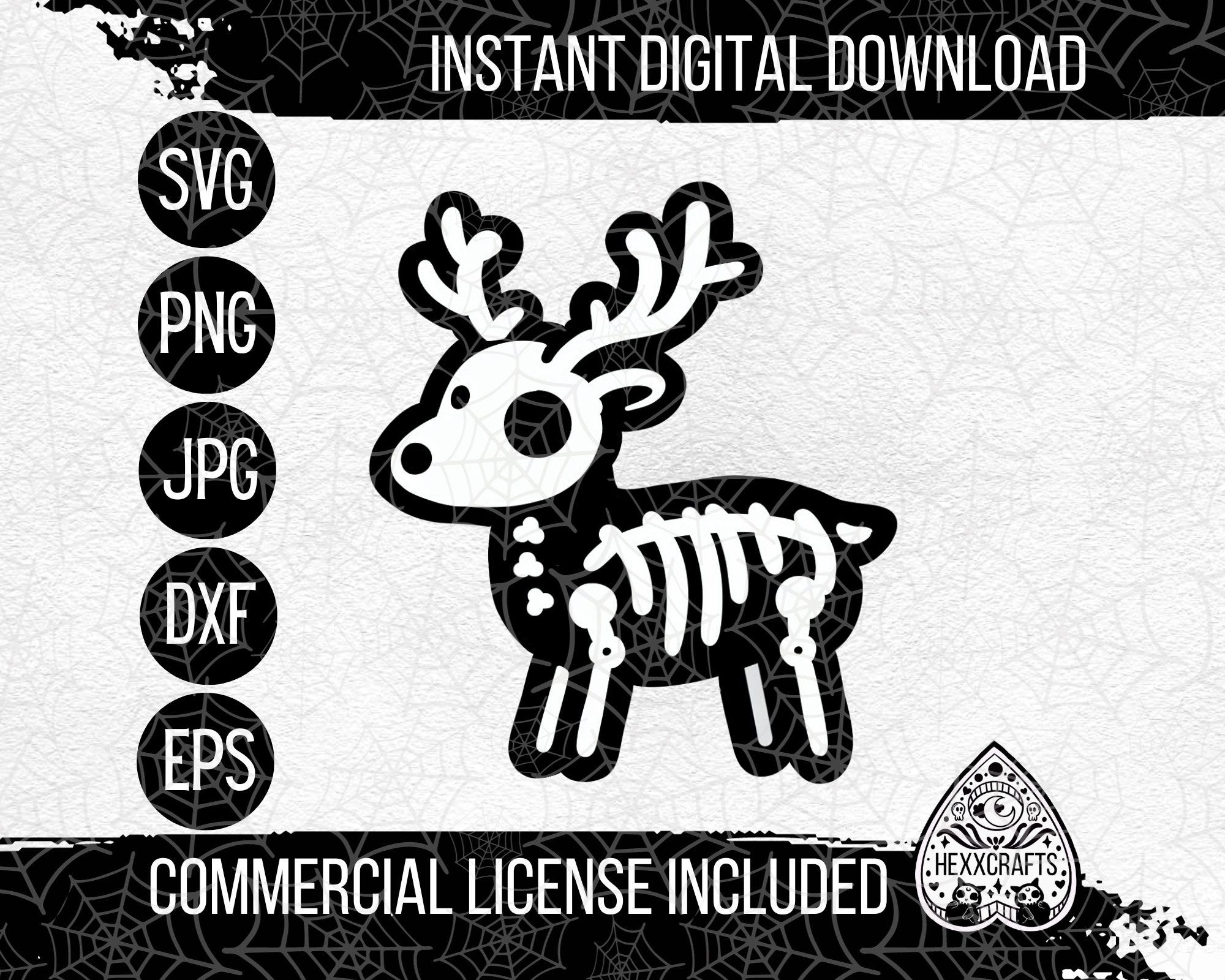 Gothic Skeleton Reindeer SVG | Gothic Christmas SVG |  Christmas Cutting Clipart | Christmas png | Gothic SVG Files | Creepmas | Hexmas |