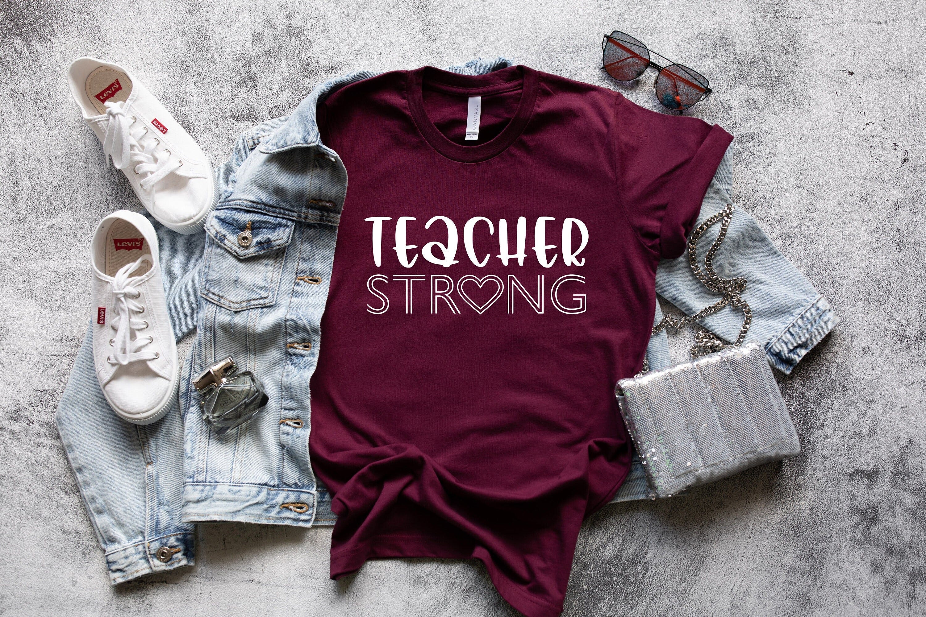 Teacher Strong Svg, Teacher Svg, Teacher Shirt Svg, Teacher Life Svg, Back to School, Teacher Gift Svg, Digital Cut File, Instant Download