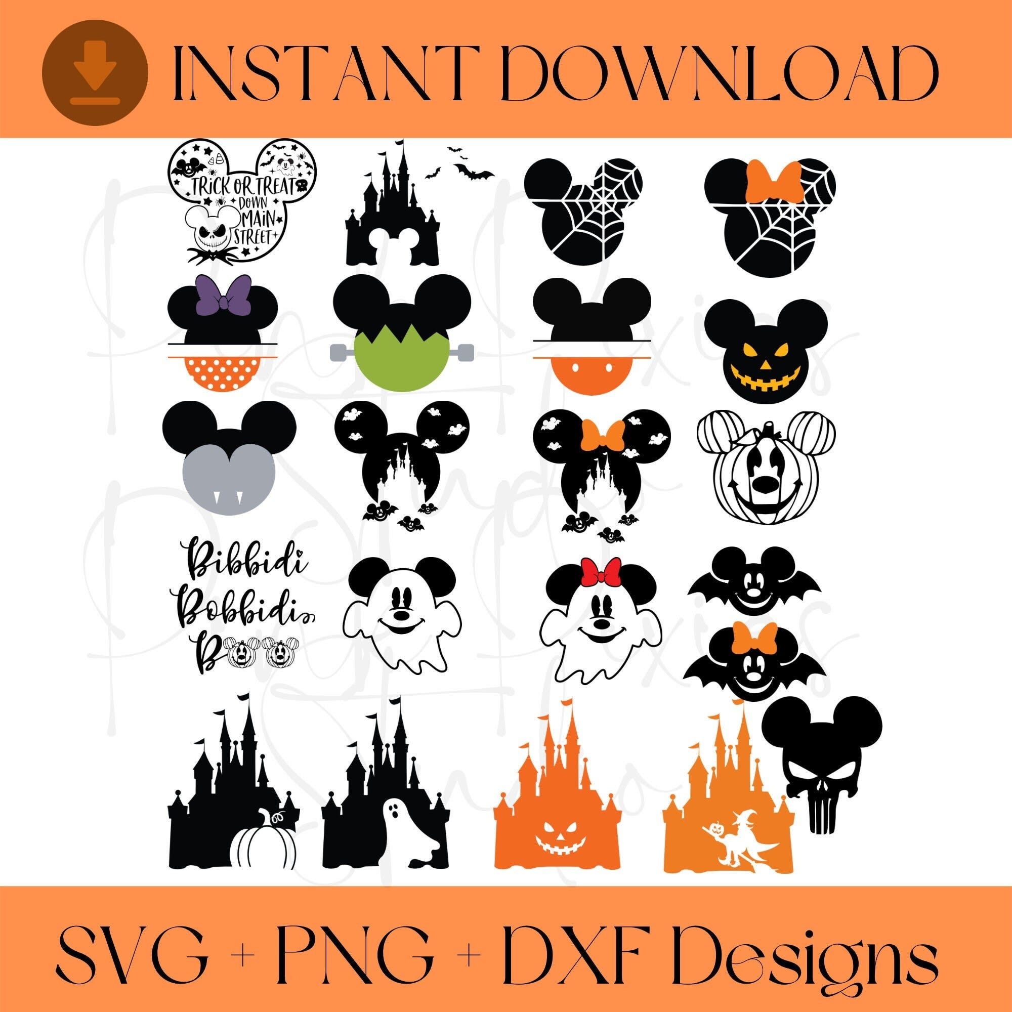 Halloween bundle SVG, Mickey and Minnie Halloween, spooktakular,halloween shirt, Mickey Minnie head, Castle,Pumpkins,spiders and ghosts, SVG