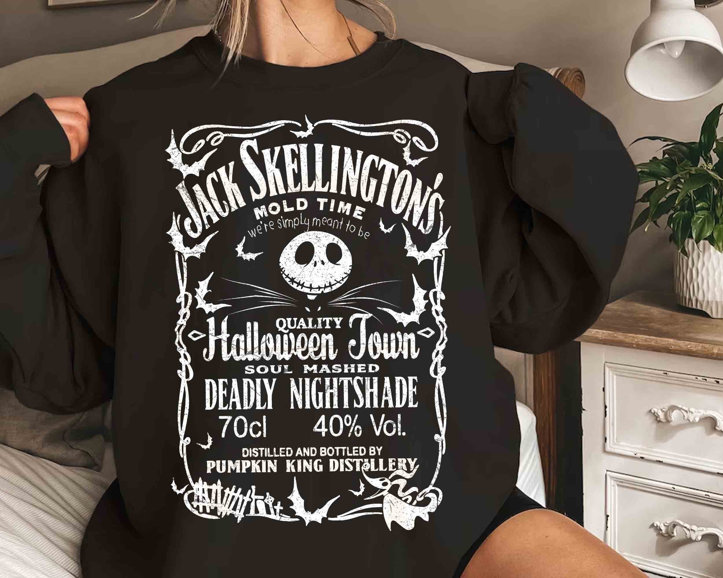 Vintage Jack Skellington Brewery Whiskey Halloween Unisex T-Shirt, Nightmare Before Christmas Tee, Oogie Boogie, Disney Halloween Party Gift
