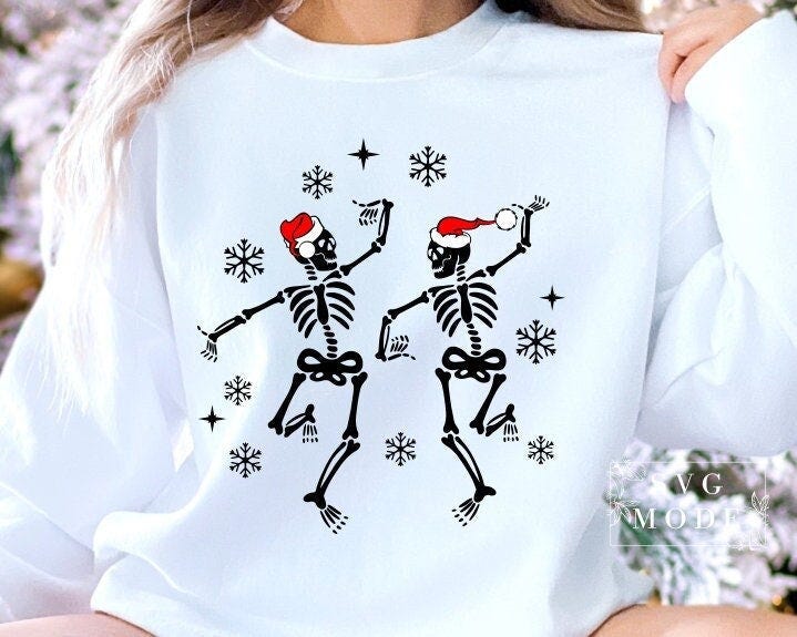 Christmas Dancing Skeleton SVG PNG PDF, Santa Skeleton Svg, Christmas Shirt Svg, Funny Christmas Svg, Christmas Svg, Christmas Jumper Svg