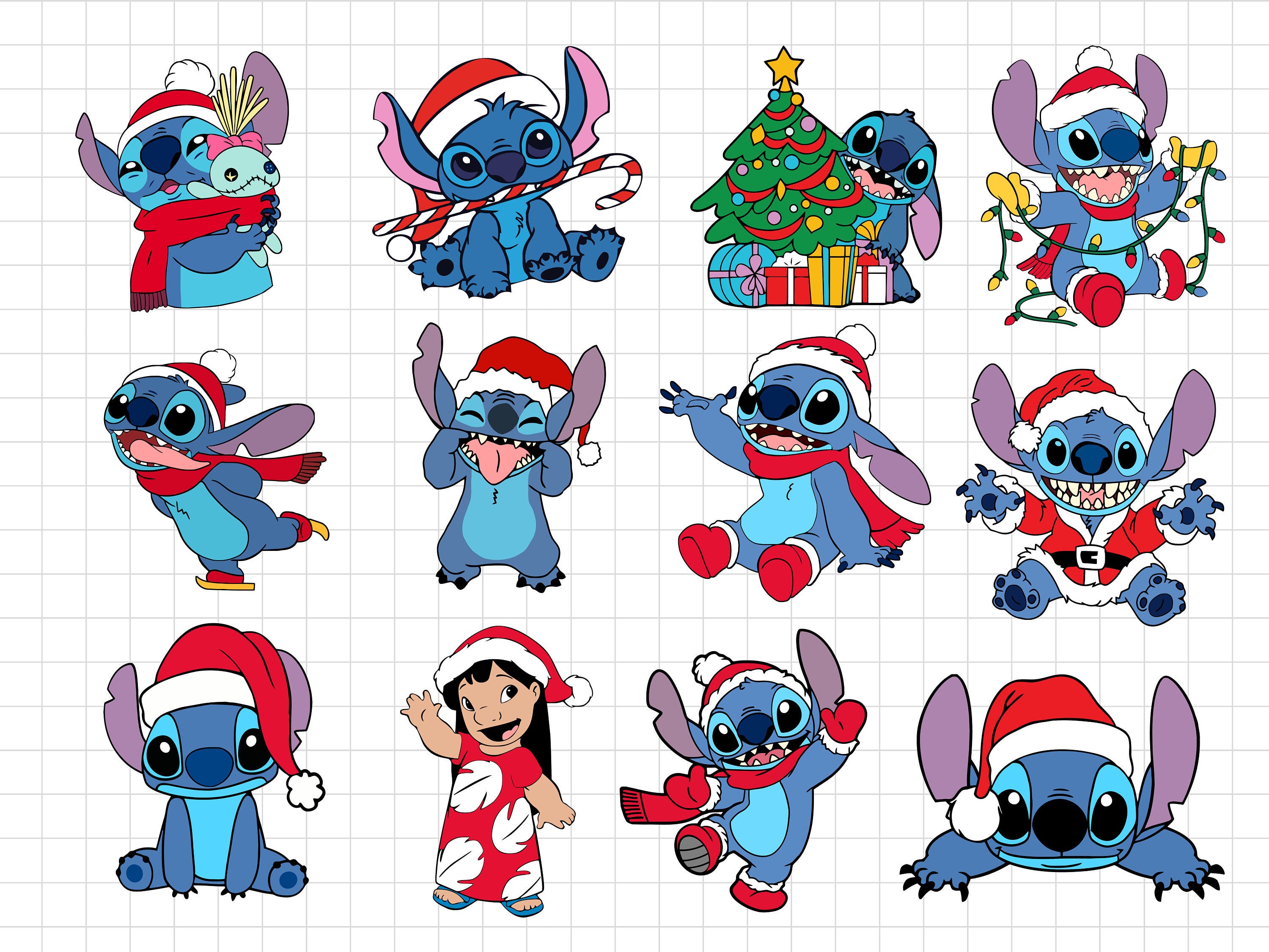 Bundle Stitch Christmas Svg, Stitch christmas Svg, Layered Christmas svg, Blue Alien Christmas Png, Layered Cut File, Svg, Png, Dxf