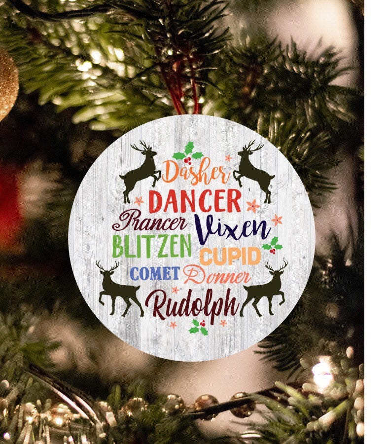 Reindeer Round Ornament, Ornament Designs, Christmas Sublimation, Christmas png, Red Christmas truck, Reindeer Ornaments, Sublimation Design