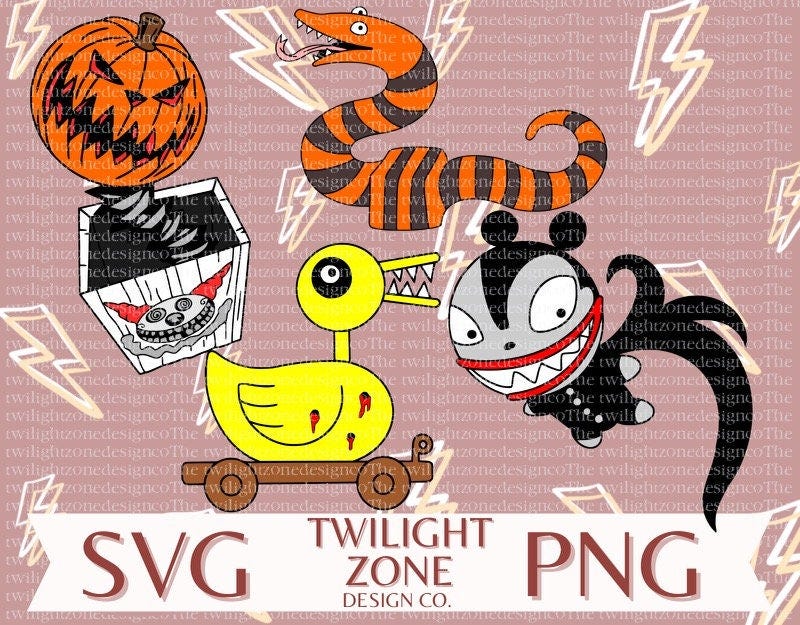 Nightmare toys SVG | easy cut file for Cricut, Layered by colour. PNG | colour file for printing and sublimination
