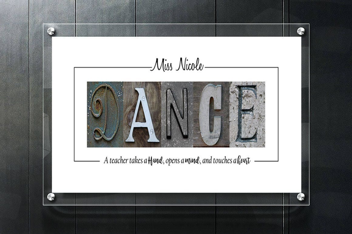 Alphabet Letter Photography-  DANCE Teacher Personalized Letter Art-  Digital Download - Any Size - Free Shipping