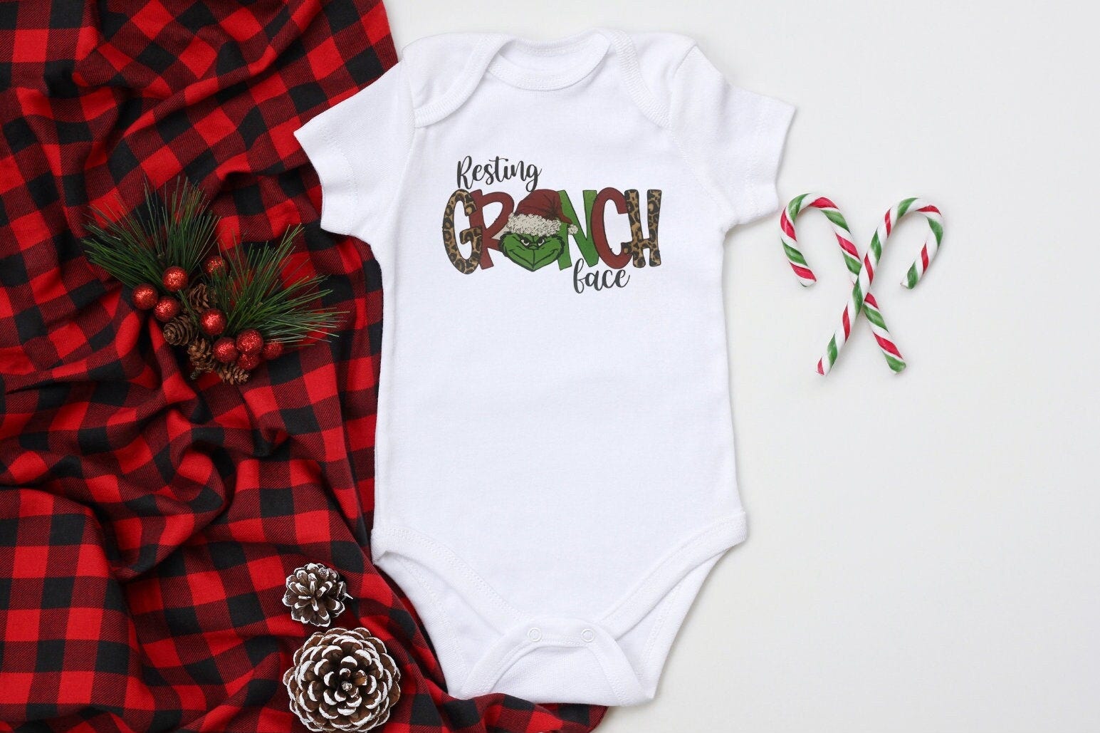 Resting Grinch Face Onesie® | Cute Christmas Onesie® | Merry Christmas | Holidays | Unisex Onesie® | Christmas Onesie® | Grinch |