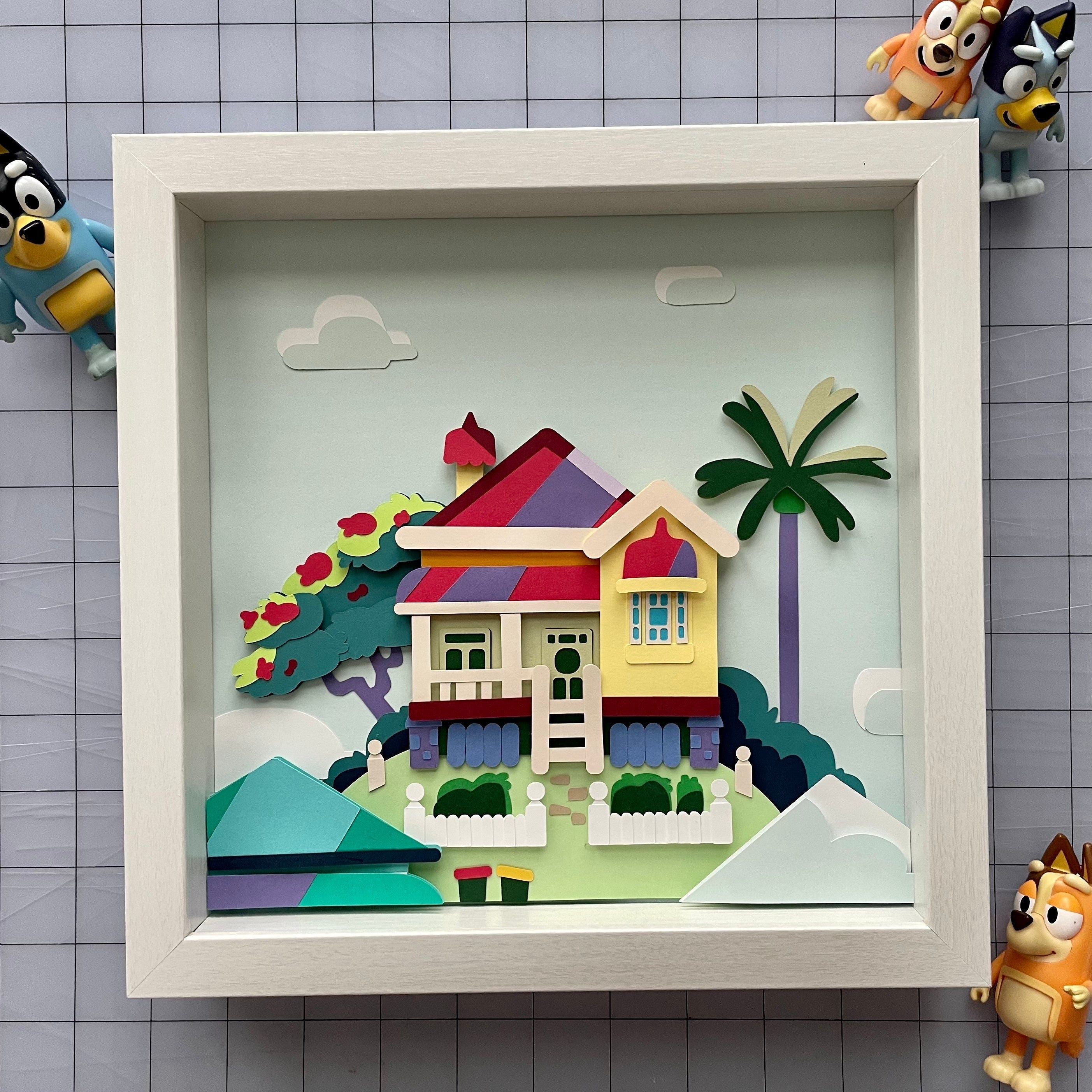 Bluey | Bluey House | Heeler House | Paper Art | Paper Cut Layer Art