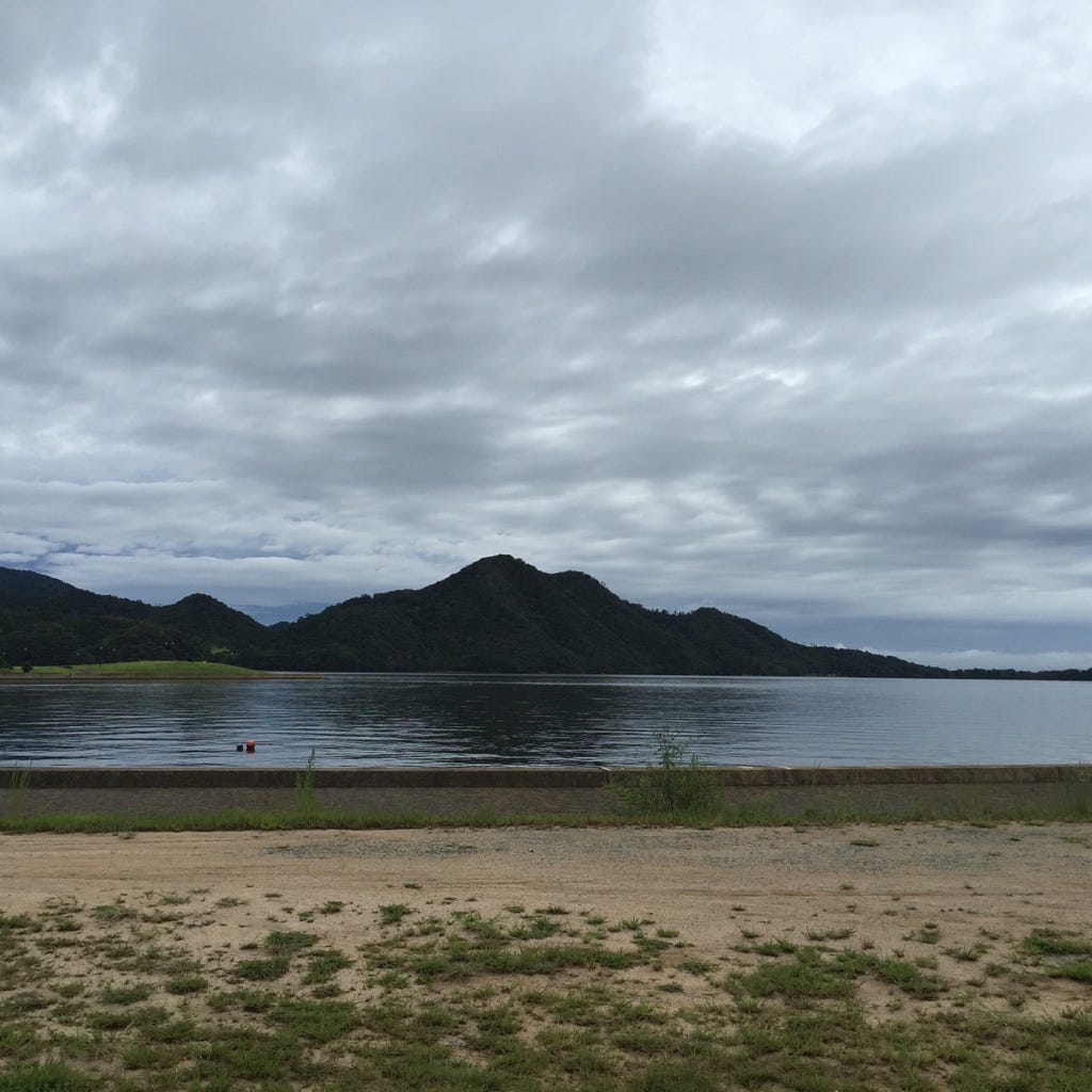 久美浜湾から望む山