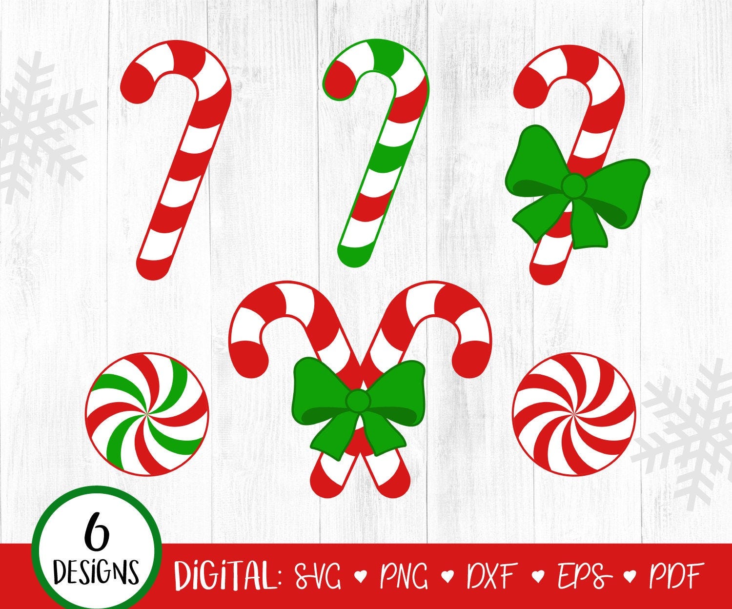 Candy Cane SVG, Candy Canes Clipart, Candy Cane with Bow, Christmas SVG Clipart, Sweets, Candy, Holiday, Mints, Peppermint, PNG, dxf, eps