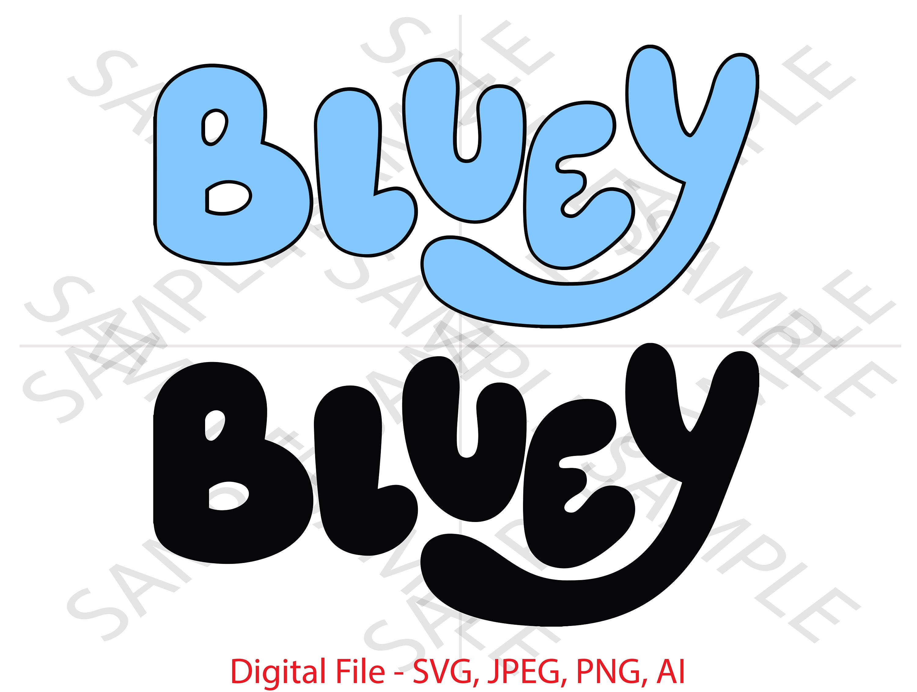 Bluey Text Bundle, Bluey Show Text, Bluey Show, Bluey SVG, Bluey Text Bluey, Cartoon, Vinyl Cutting, Cricut, Custom Bluey Text, Custom Bluey