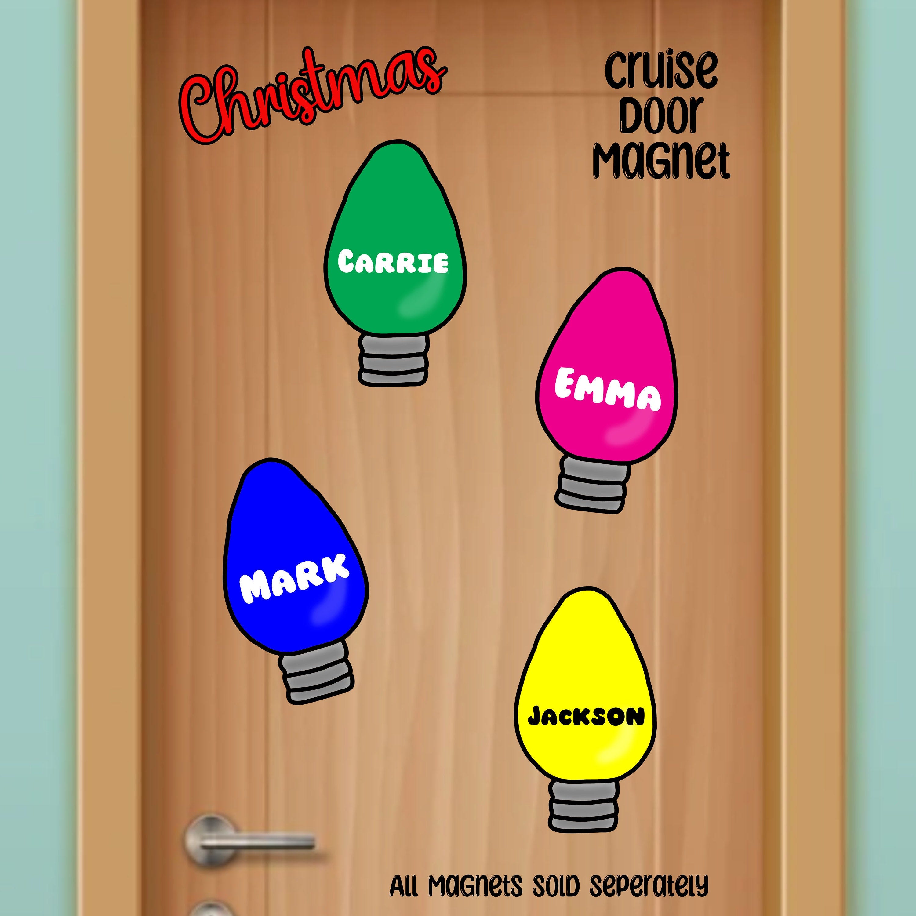 Personalized Christmas Light Magnets, Custom Christmas Light Bulbs
