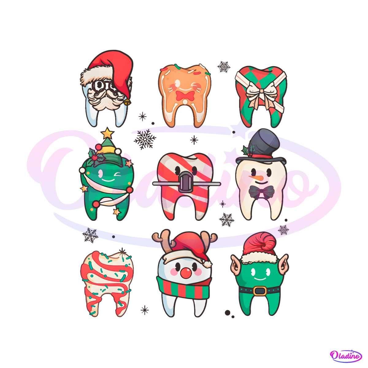 Funny Christmas Teeth Dentist PNG
