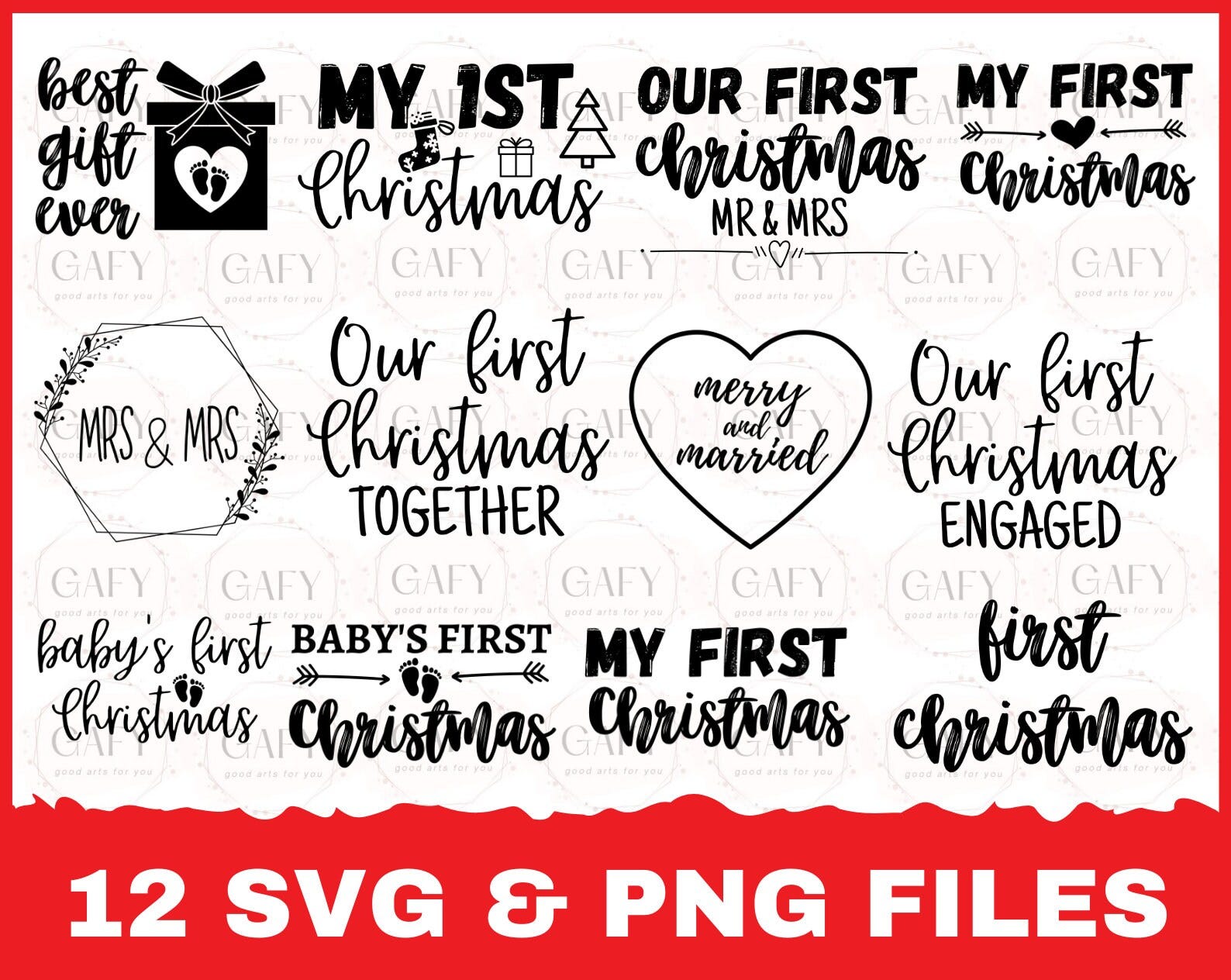 Our first christmas svg bundle Baby