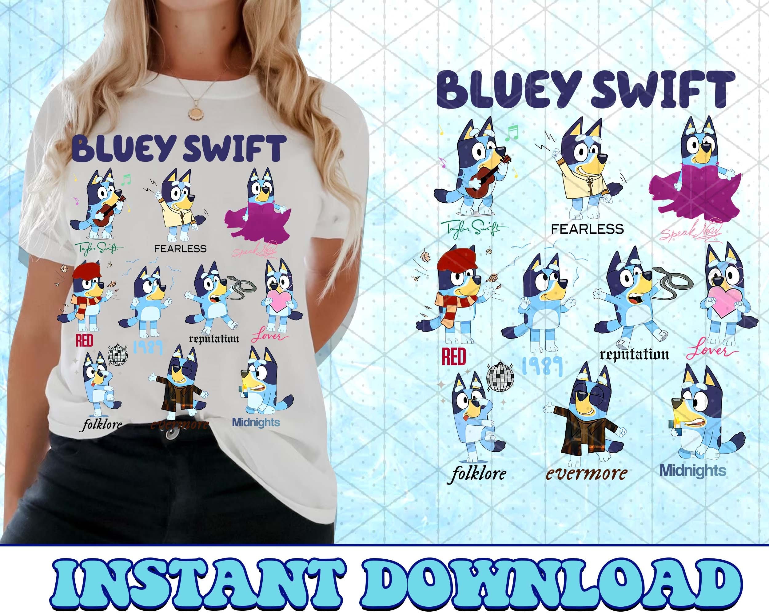 Bluey Swift PNG, Bluey Family PNG, Swiftie Bluey Png, Bluey Bingo Png, Bluey Mom Png, Bluey Dad Png, Bluey Friends Png, Bluey PNG