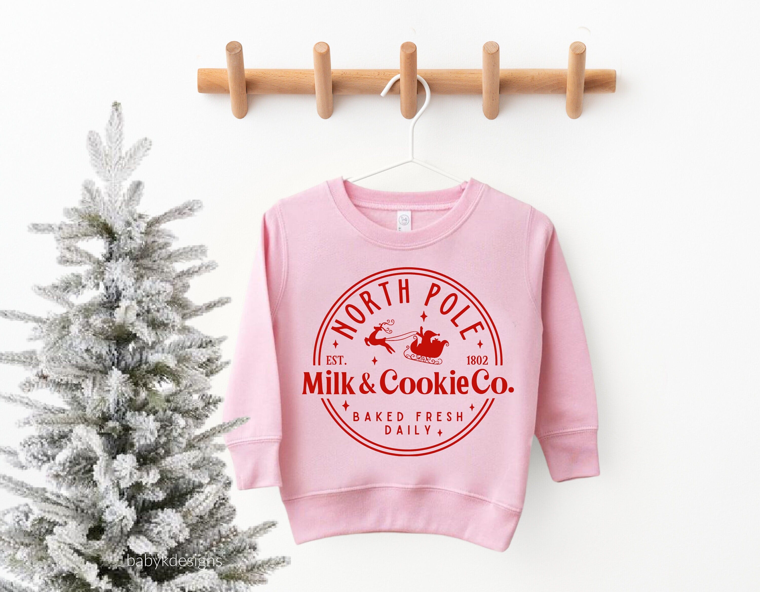 Toddler Christmas Sweatshirt, Reindeer Sweatshirt, Toddler Sweater, Kids Christmas Sweatshirt, Milk + Cookies, Girls Sweatshirt, Santa Shirt