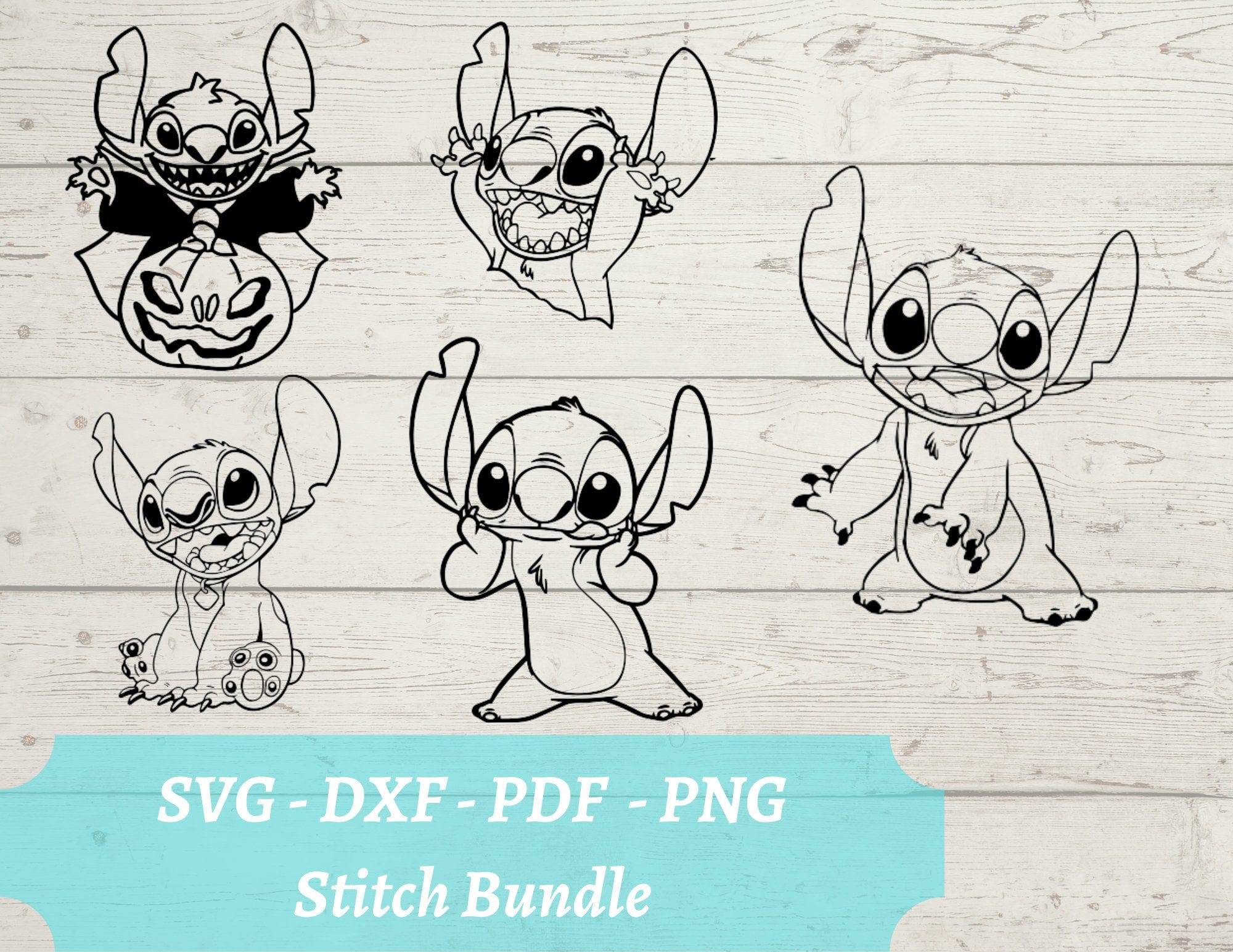 Stitch Bundle SVG Laser Cut File, Lilo and Stich Download Digital File - svg, dxf, pdf, and png