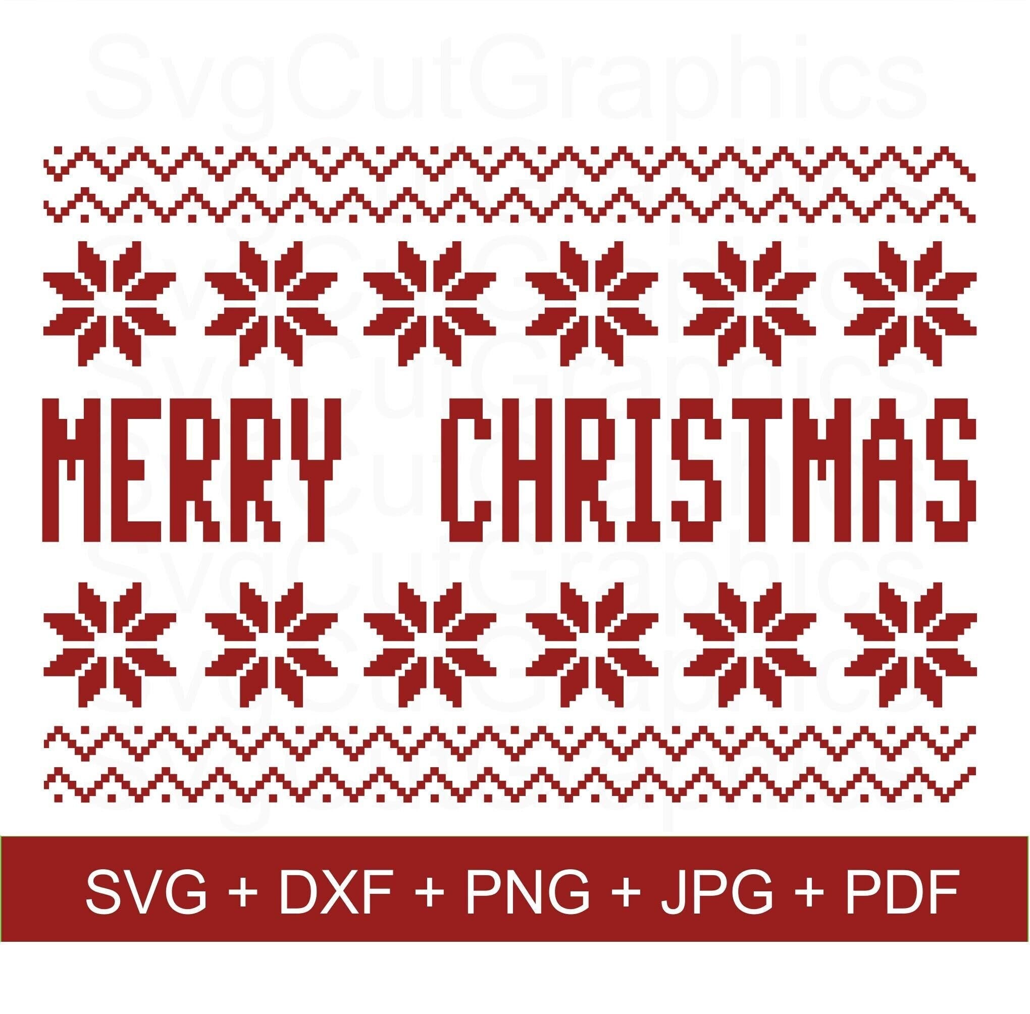 Merry Christmas 2023 Svg, Ugly Sweater Pattern Svg Files For Cricut & Silhouette, Sublimation Designs, Ugly Sweater Svg