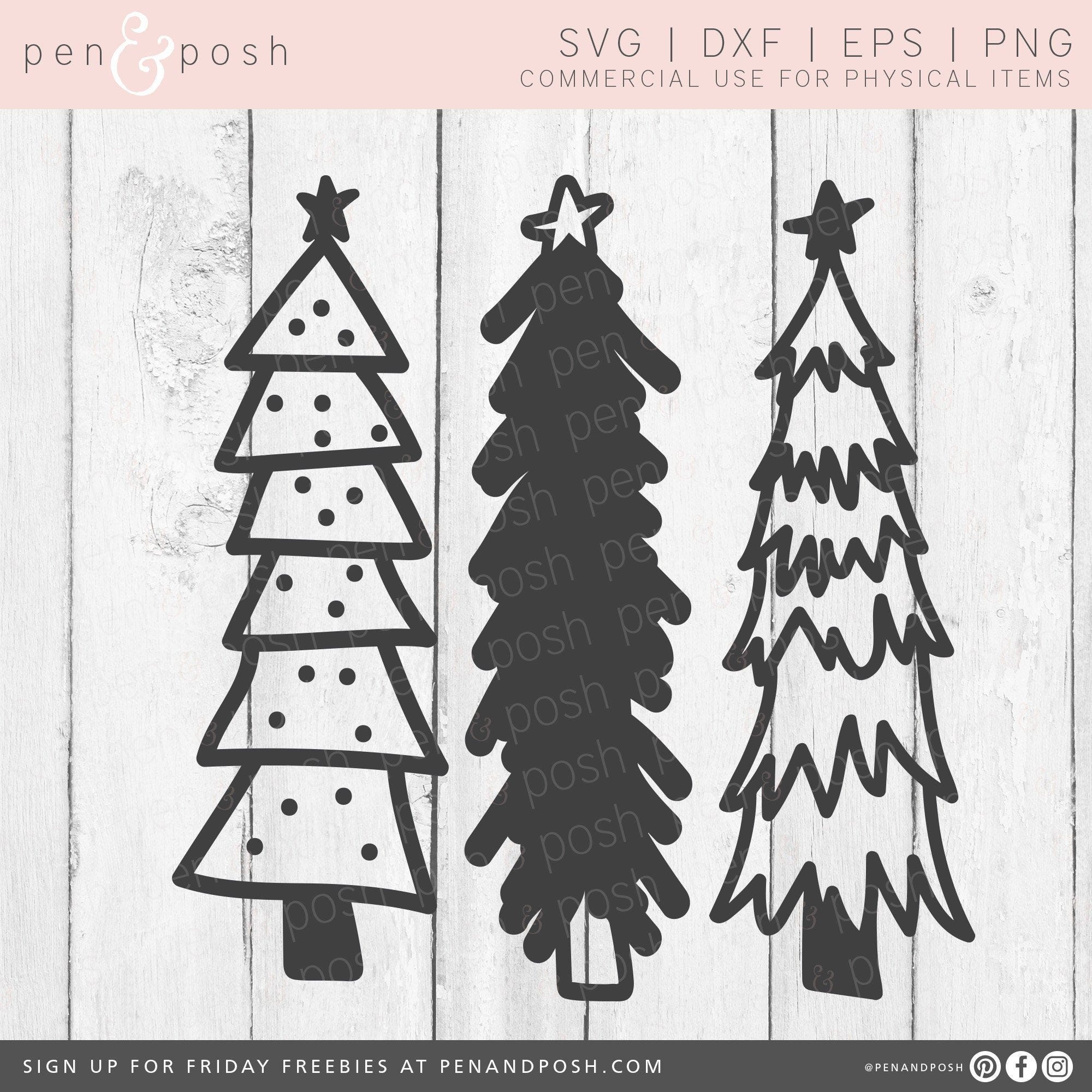 Christmas Tree SVG - rustic - Hand Drawn Christmas Trees - Hand Drawn Christmas Tree Clip art - Christmas Tree Cut File - Digital Download