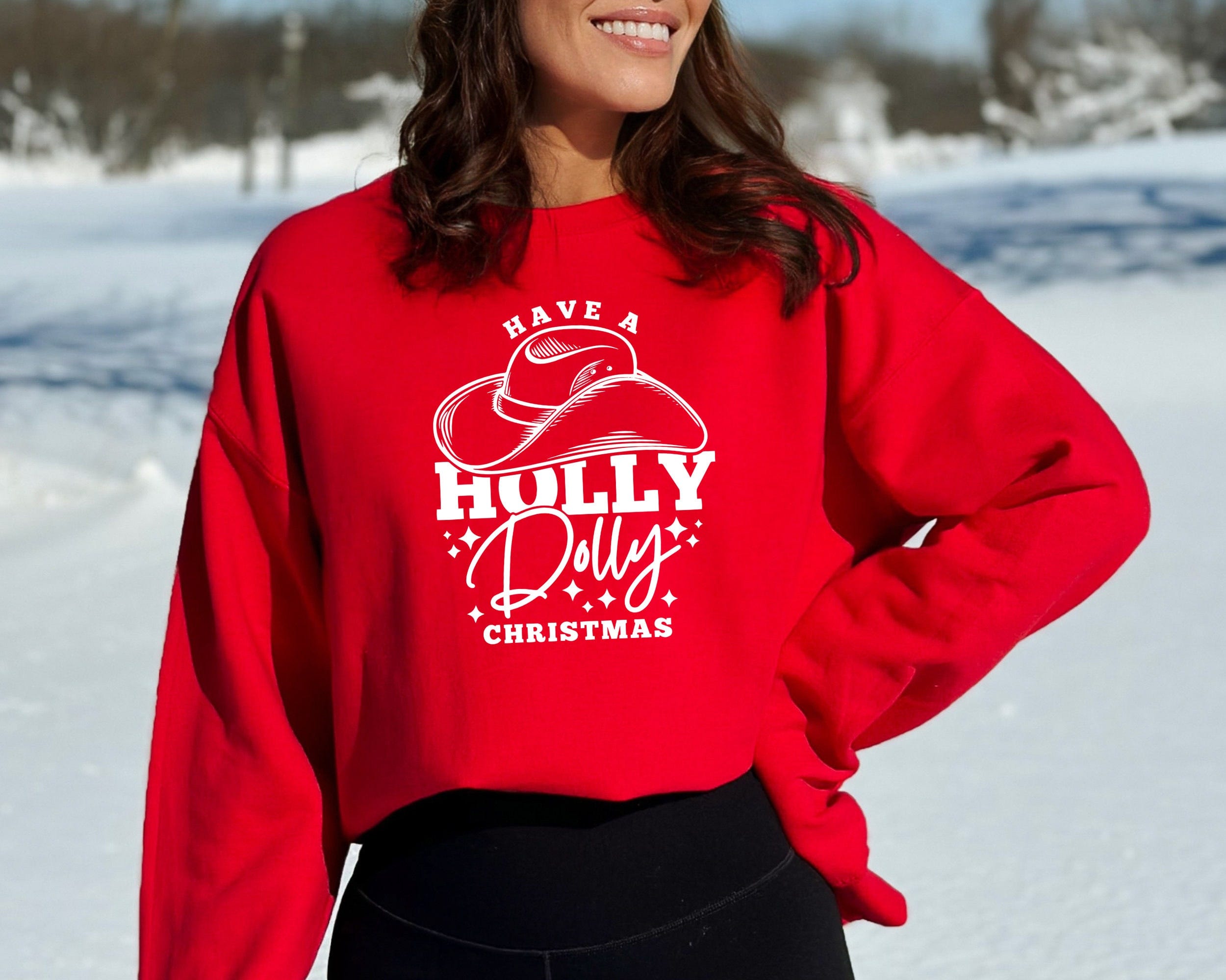 Have A Holly Dolly Christmas Sweatshirt, Santa Dolly, Western Xmas ,Retro Christmas Dolly Parton Hoodie, Be A Dolly Xmas, Christmas Family