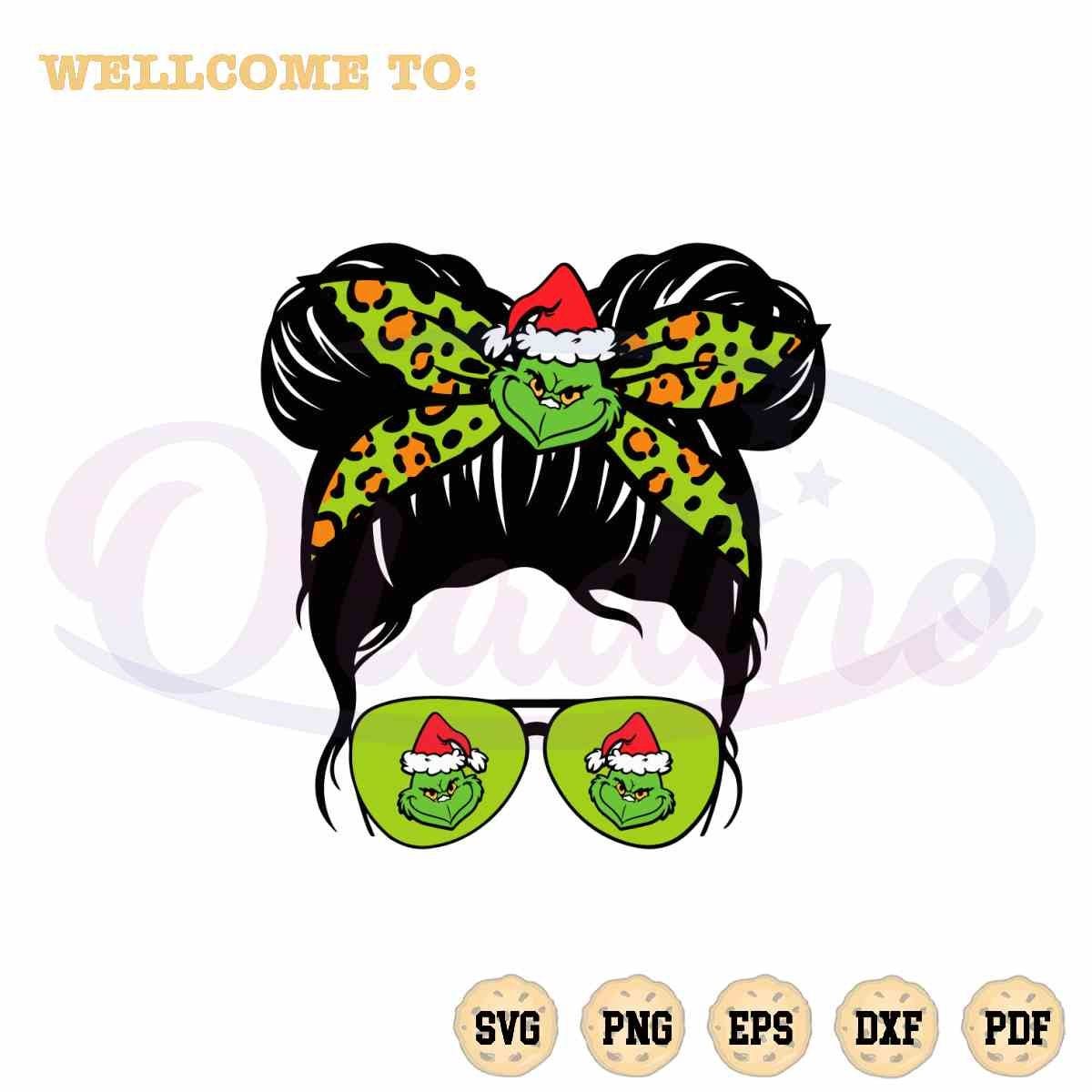 Grinch Glasses Christmas Leopard SVG Graphic Design Files