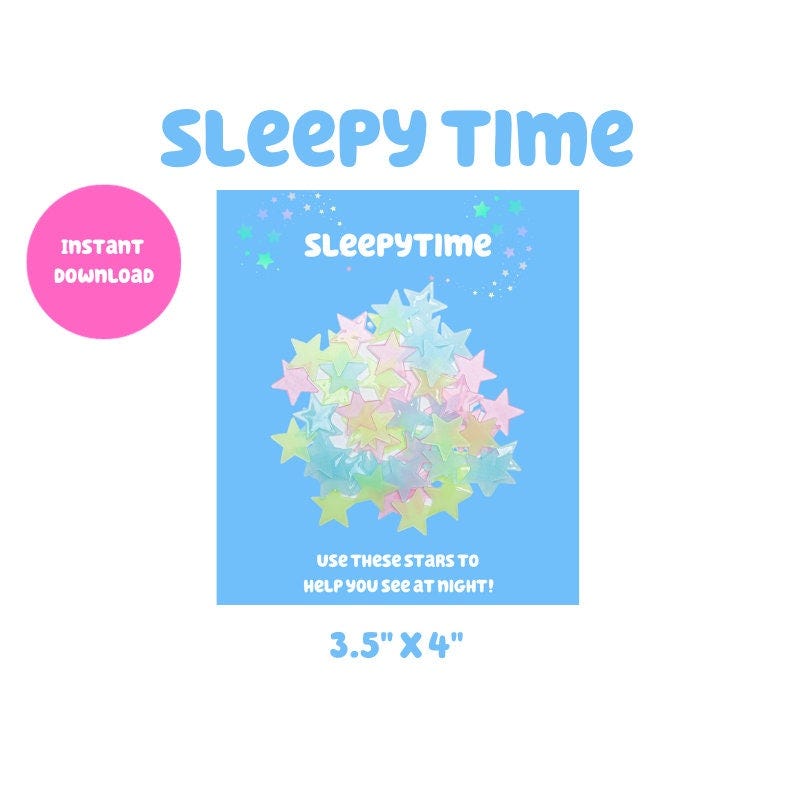 Bluey Party Favors  sleepy time Digital Download