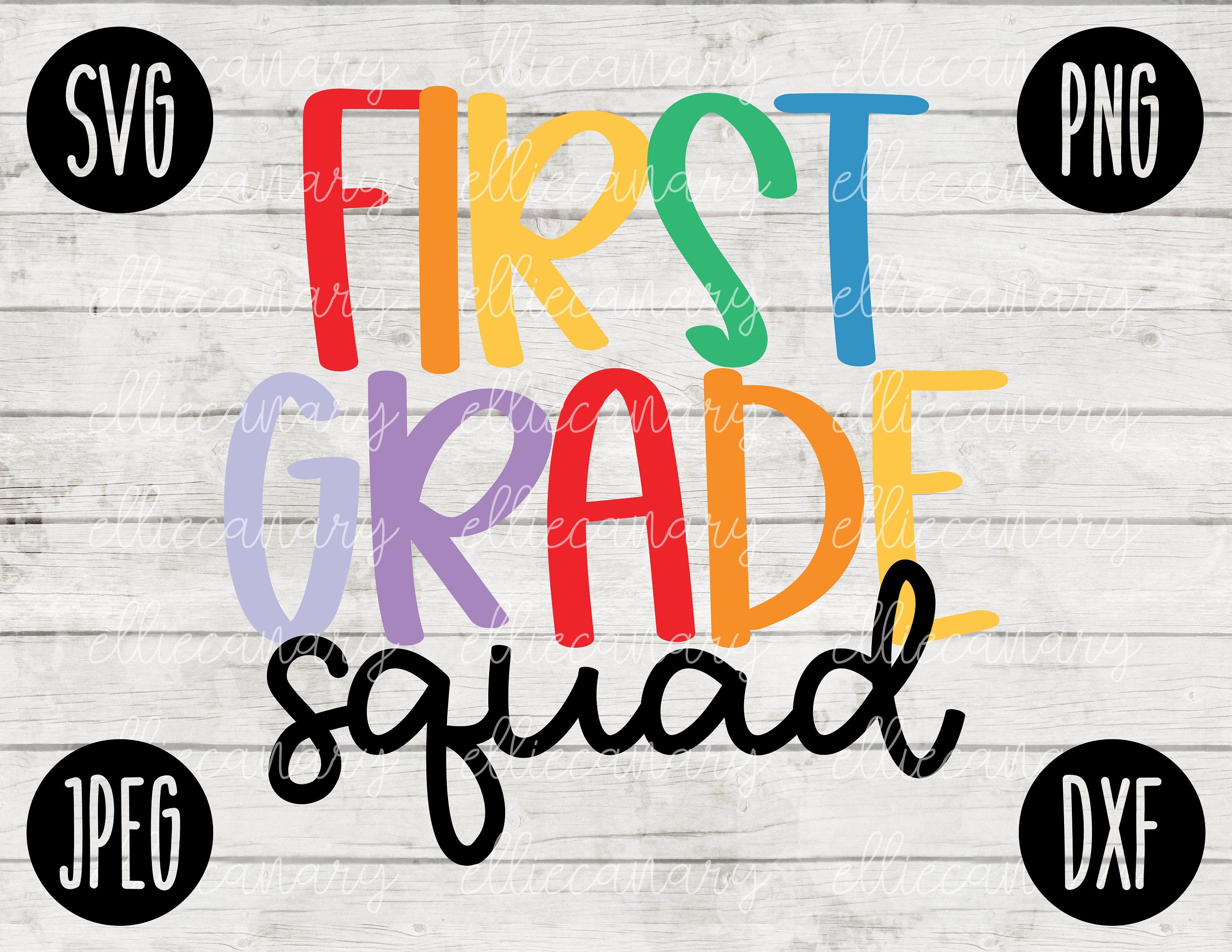 Back to School First Grade Squad svg png jpeg dxf //cut file // Commercial Use // SVG // Teacher Appreciation First Day 1st
