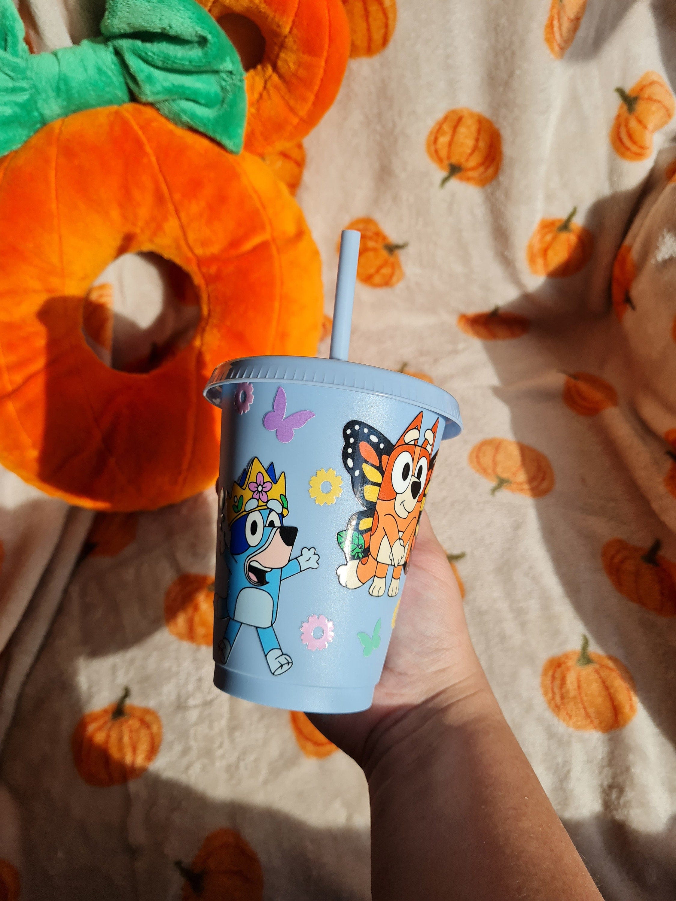 Bluey and bingo inspired kids cold cup | blue heeler | cartoon dog | kids show | gifting | starbucks