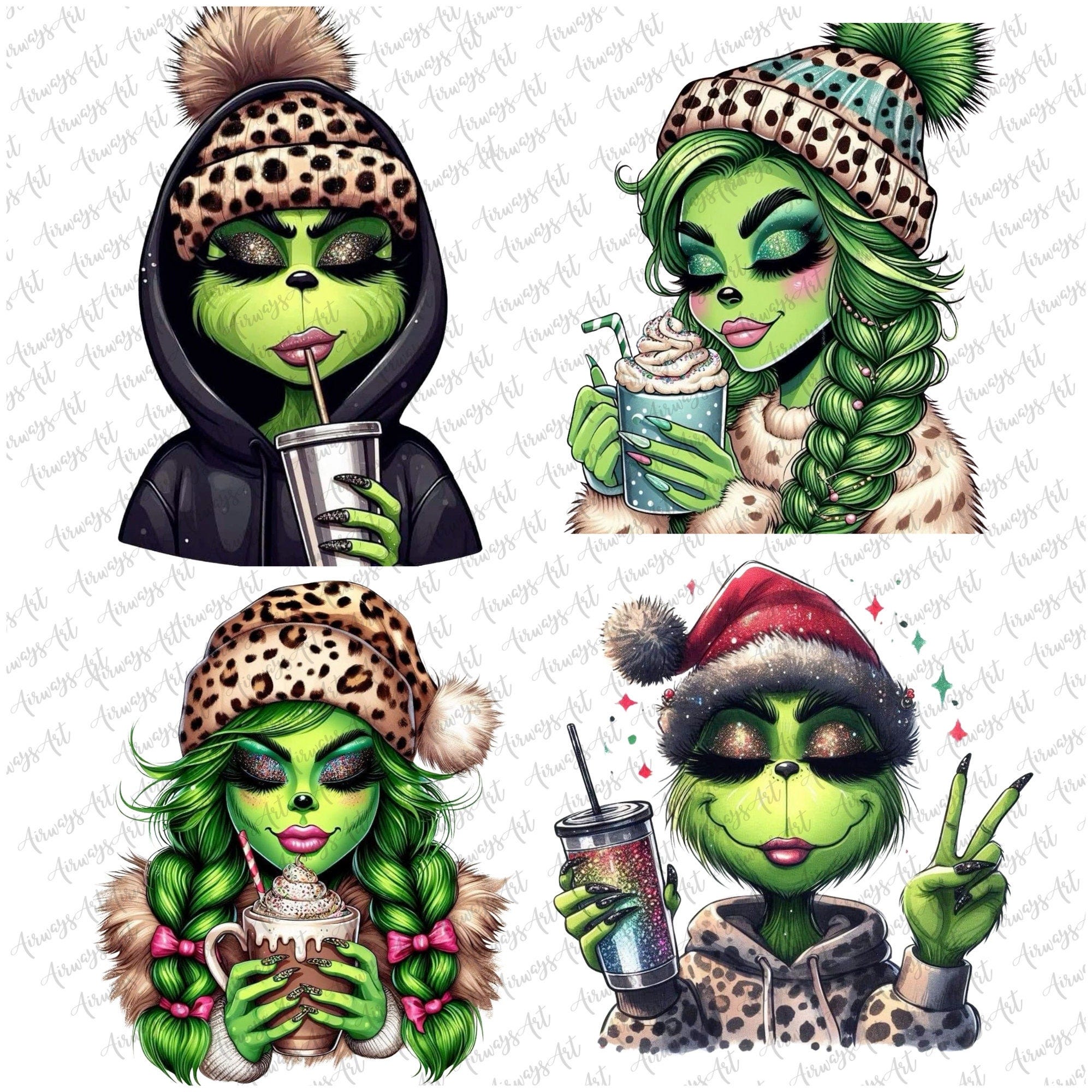 Boujee Grinch PNG Bundle, Merry Grinchmas Png Bundle, Christmas Movie Png, Christmas Sublimation Designs, Instant Download