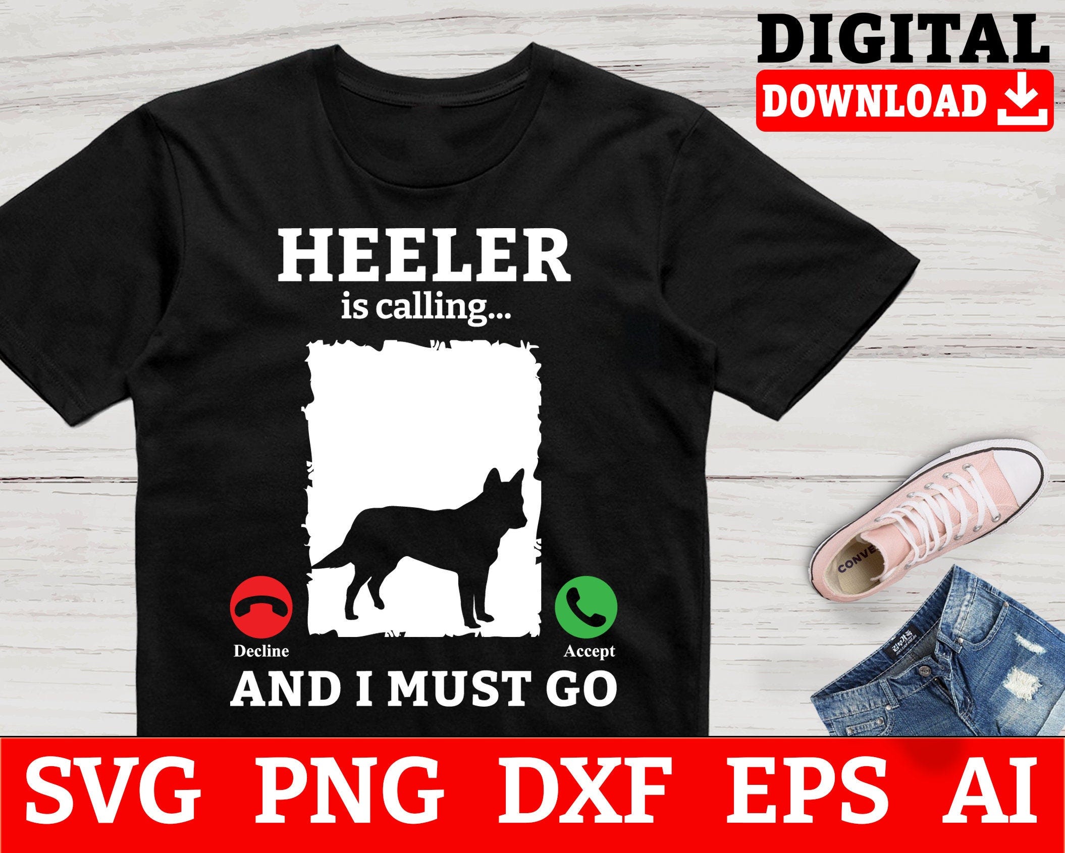 Heeler Dog Svg Files - Heeler Is Calling And I Must Go Heeler Svg, Australian Cattle Dog Svg, Svg Files For Cricut, Instant Download