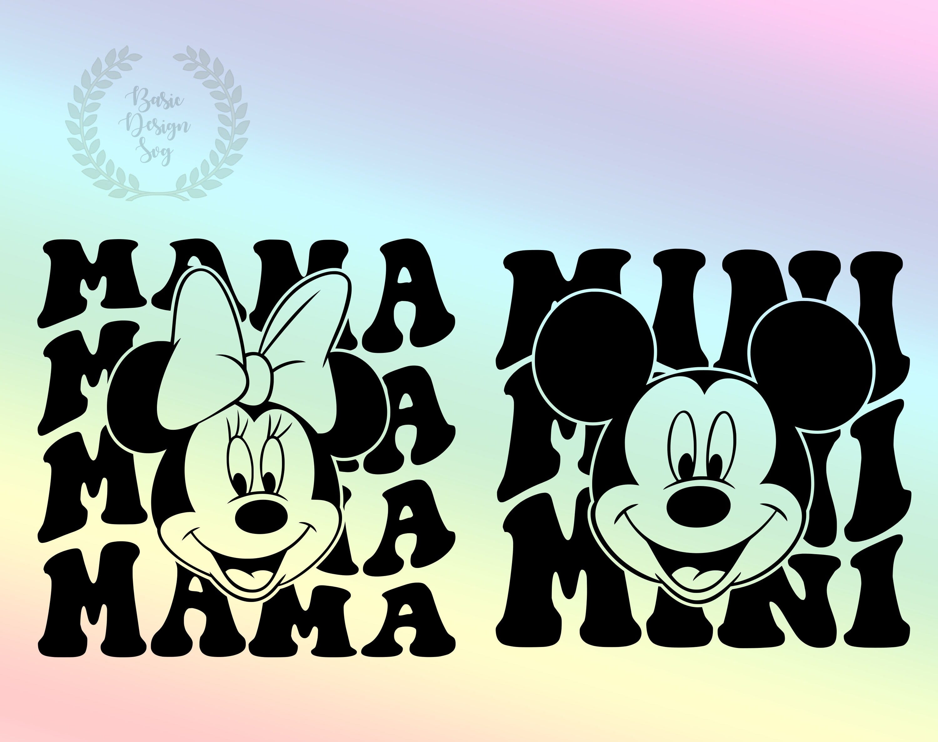 Mama Mouse Mini Mouse Svg Png Clipart, Mickeyyy Mama Mini Svg, Retro Mama Mini Svg, Vinyl Cut File, Silhouette, Printable Design File