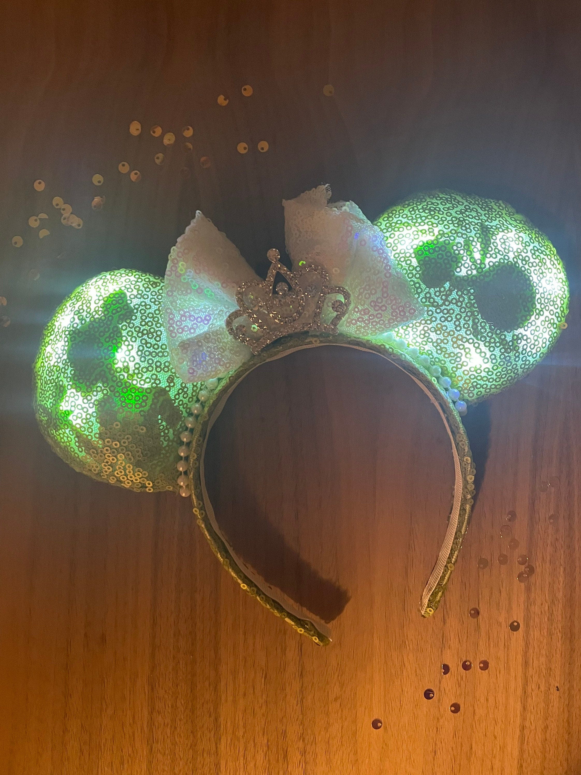 Tiana Mouse ears, Princess and the frog Mouse ears, Glow ears, Custom Handmade Disney Inspired Mickey Ears, Lynnie Loves Designs