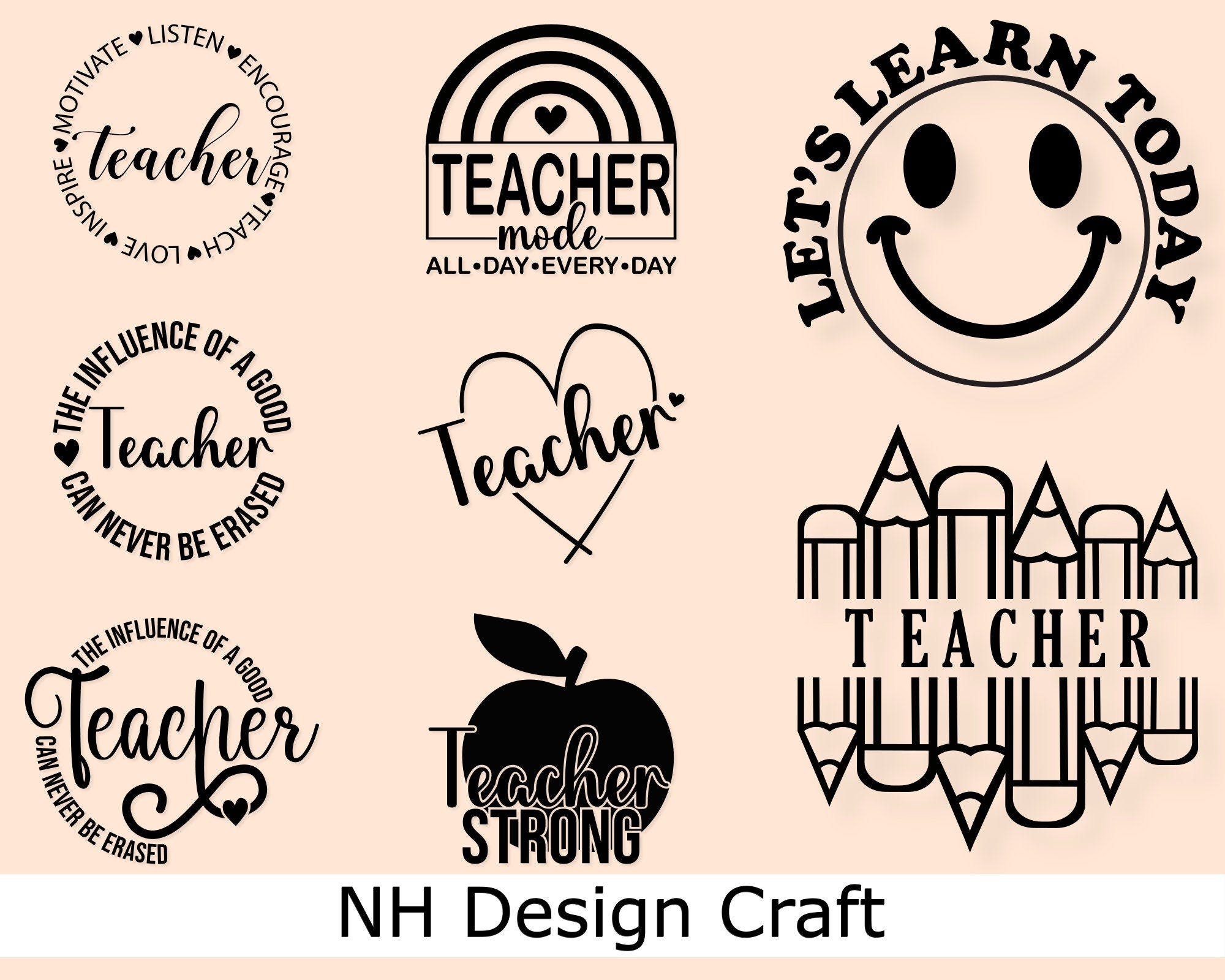 Teacher Svg, Teacher Svg Bundle, Teacher Quote Svg, School Svg, Teacher Life Svg, Back to School Svg, Teacher Appreciation Svg