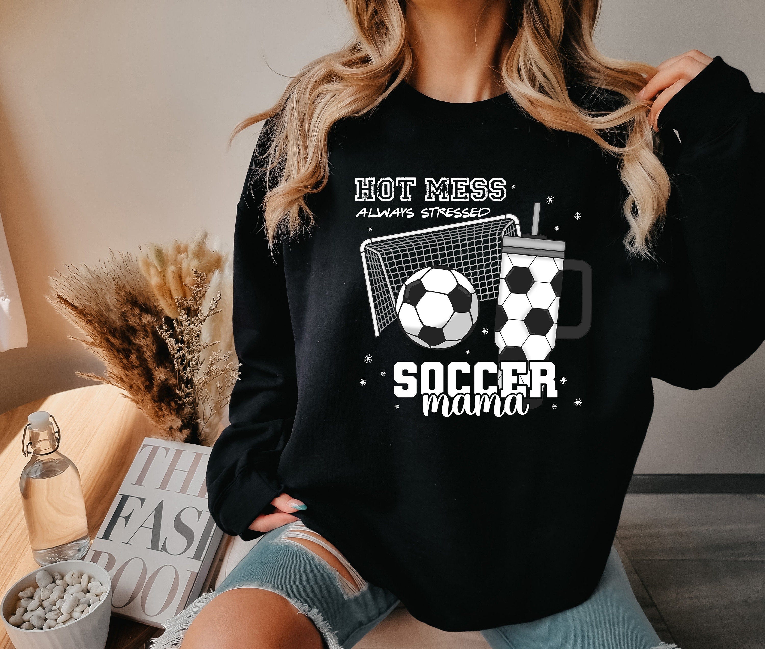 Soccer Mama Hot Mess Always Stressed Shirt, Game Night, Soccer Mom Shirt, Soccer Sweatshirt, Funny Mom Shirt, Cute and Colorful Mama Shirt