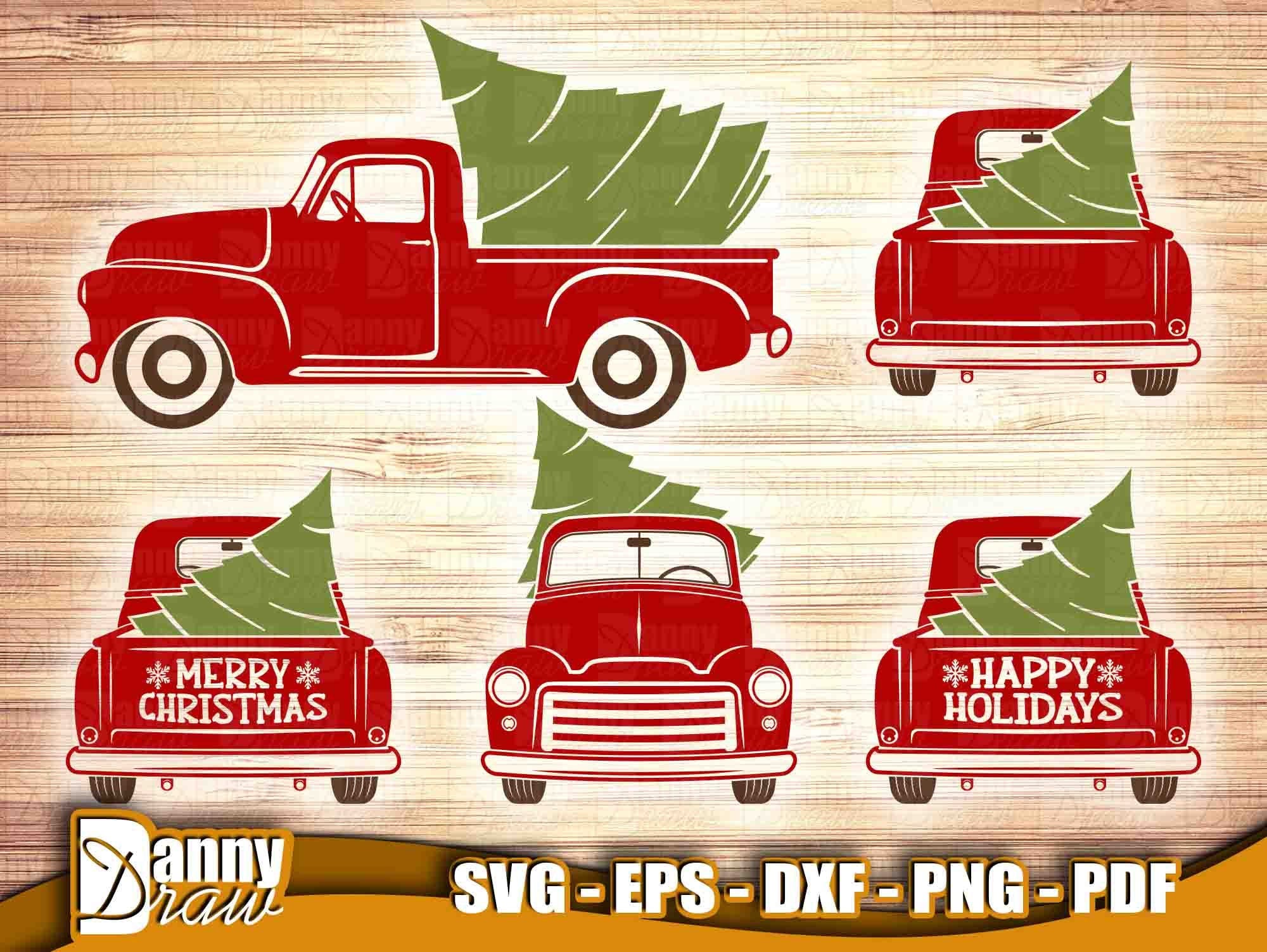 Christmas Truck svg, Christmas Truck Back svg, Red Christmas Truck svg, Merry Christmas svg, Happy Holidays svg, DD0087