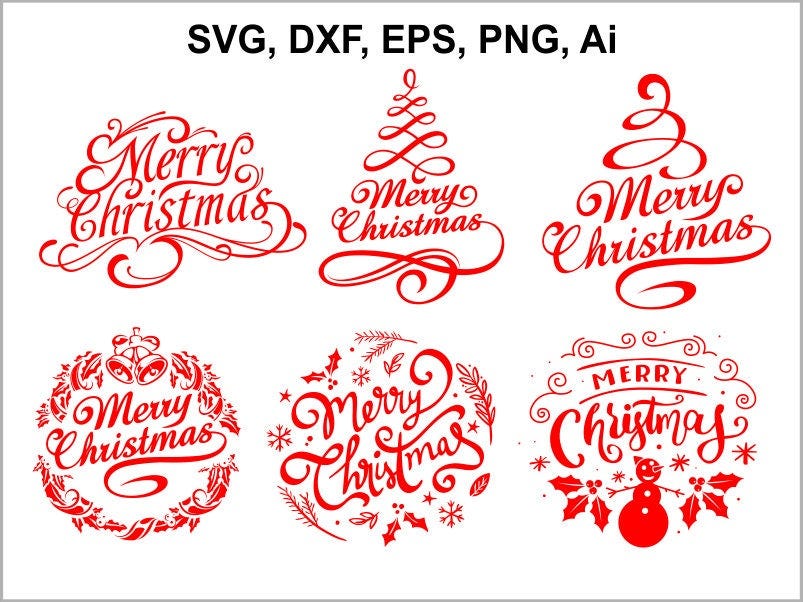 Merry Christmas SVG, Christmas SVG file, Christmas clipart, instant download, Christmas, eps, png, Ai Cut File, svg file, dxf Silhouette