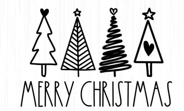 Merry Christmas 3 Svg, Christmas Svg, Digital Cut file, Winter Svg, Merry Christmas Png Svg Dxf, Christmas Tree Svg, Commercial Use