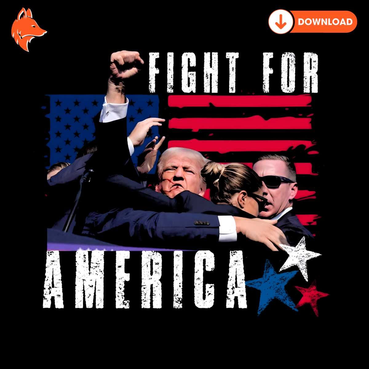 Free Donald Trump Fight For America 2024 PNG