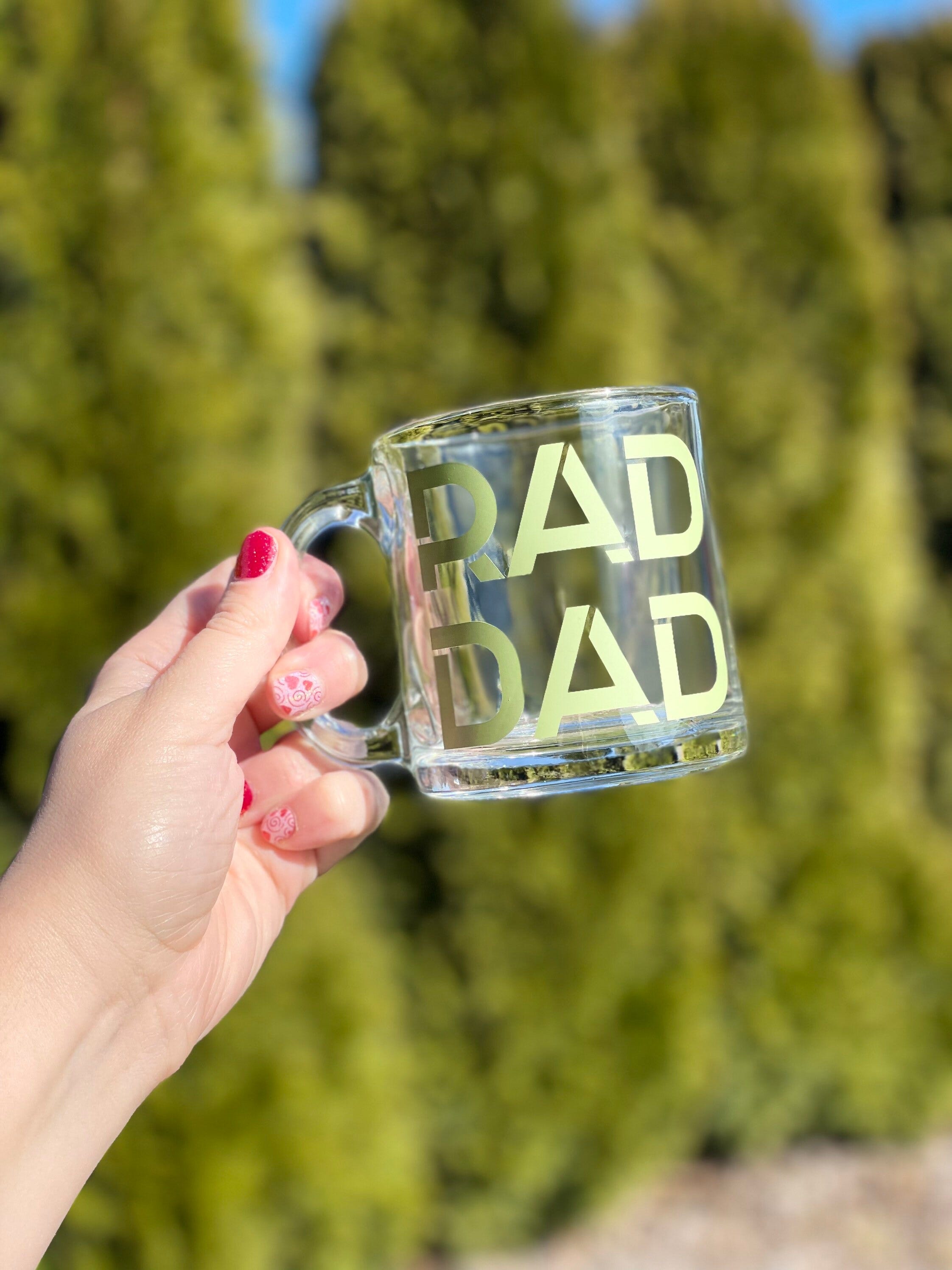 Rad Dad Coffee Mug, Glass Mug, For Dad, Dad Gift, Fathers Day gift