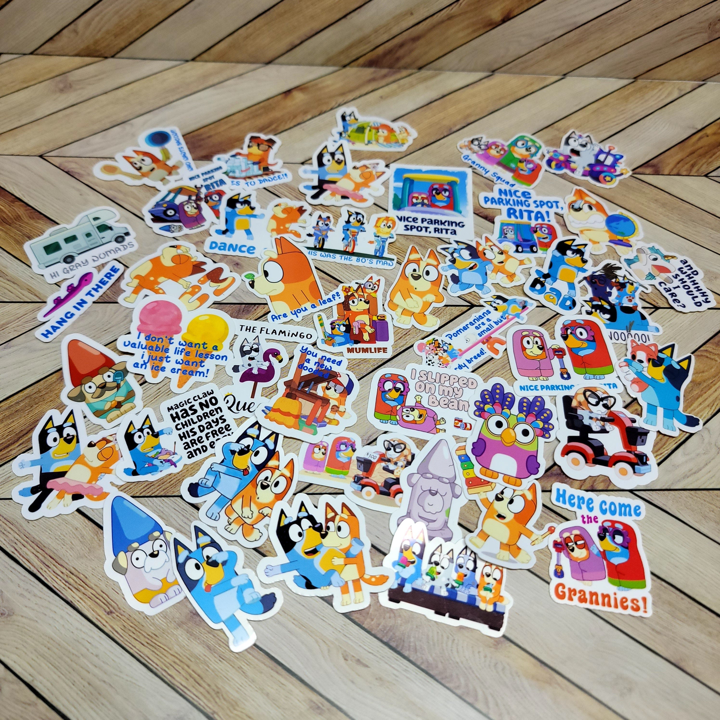 Bluey and friends dog stickers