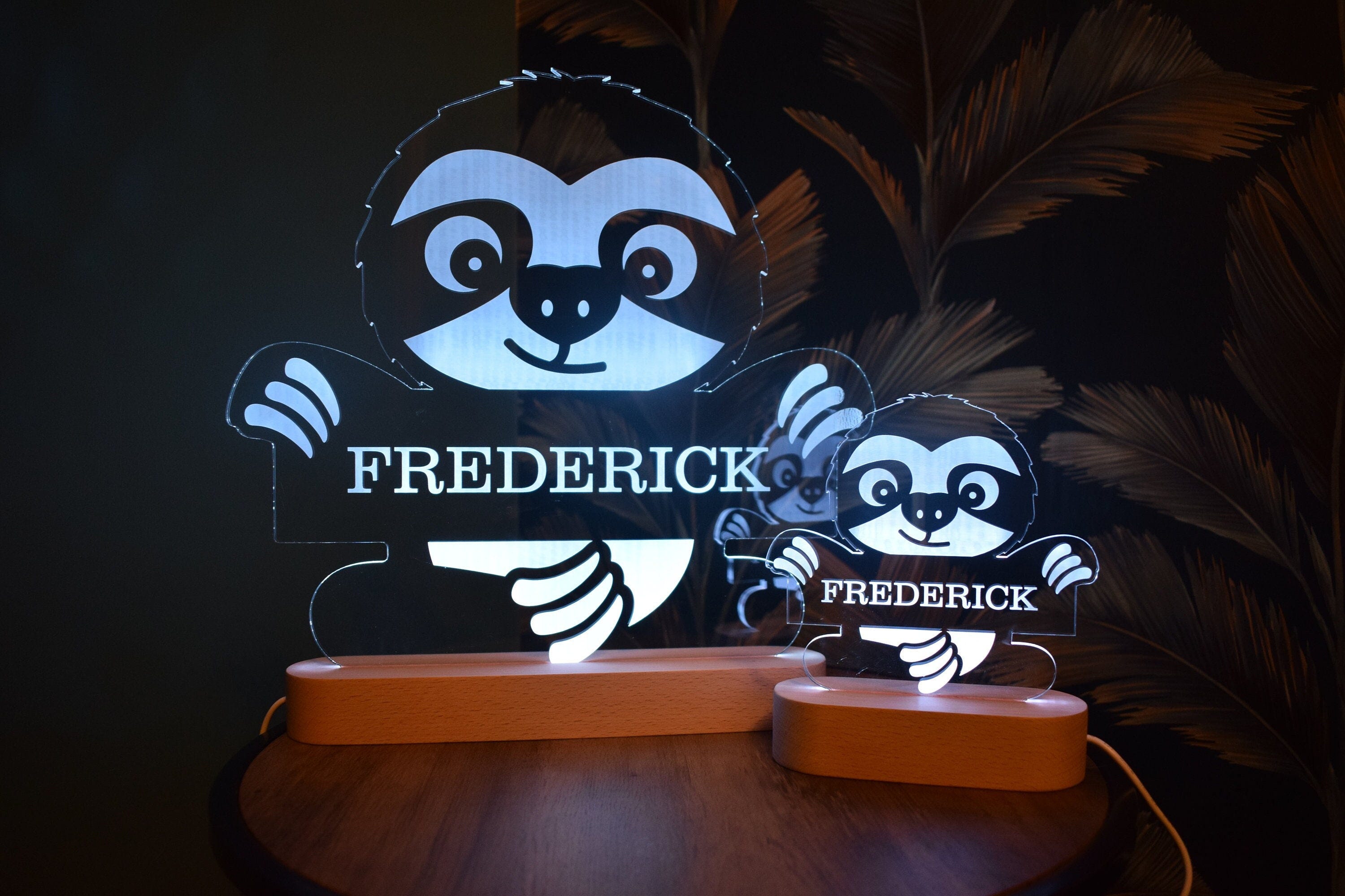 Kids LED Sloth Night Light, childrens custom sensory light.
