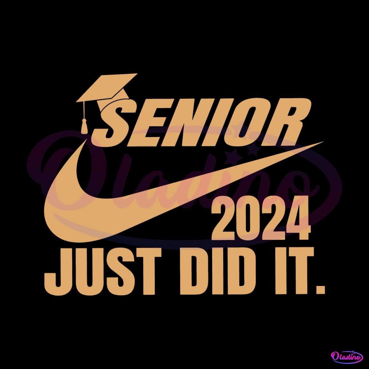 Retro Senior 2024 Just Did It Nike Logo SVG