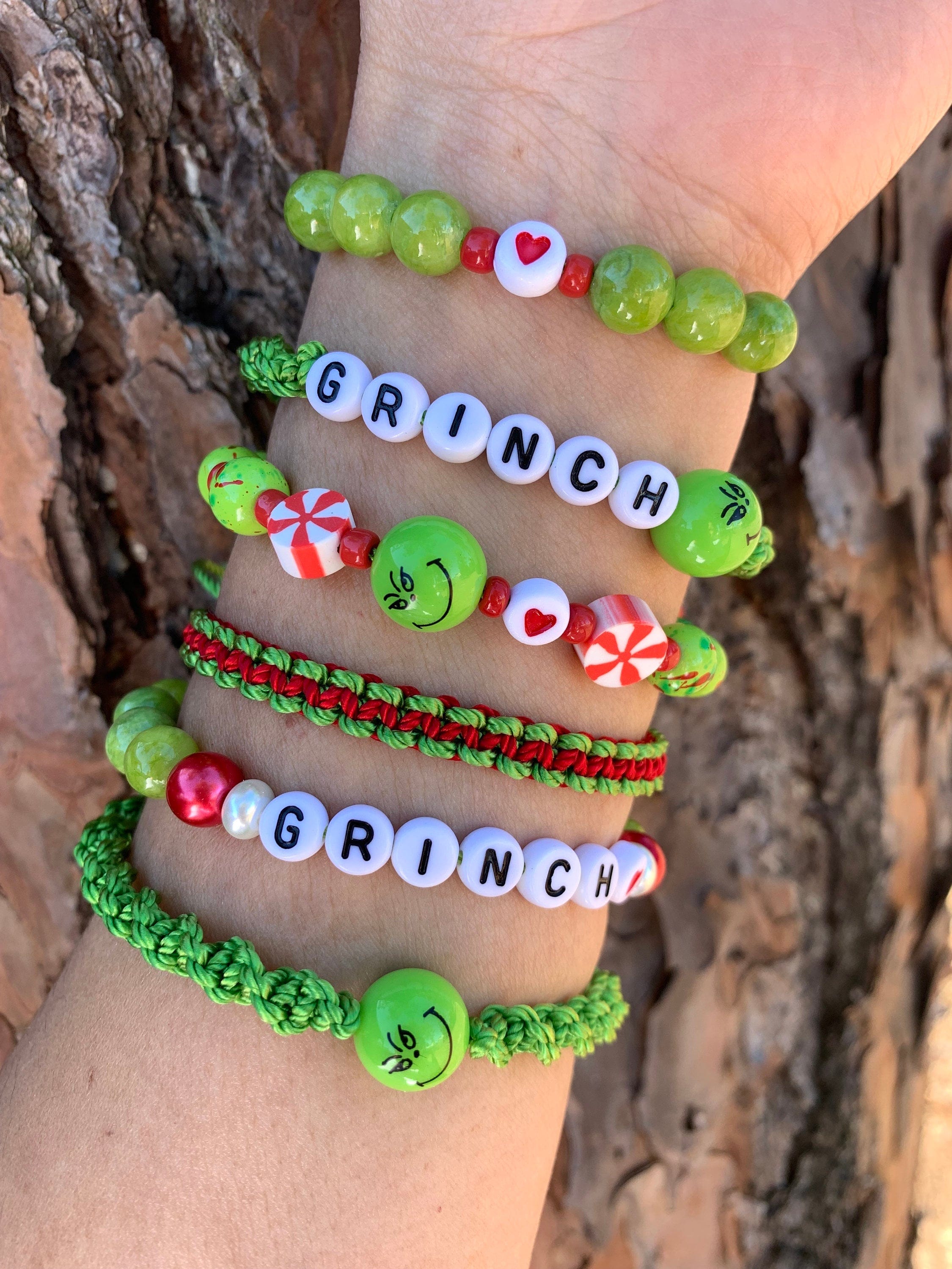 Christmas Bracelets  - Christmas Gift- Holiday Bracelets-  Gift- Christmas Jewelry- Grinch Bracelets