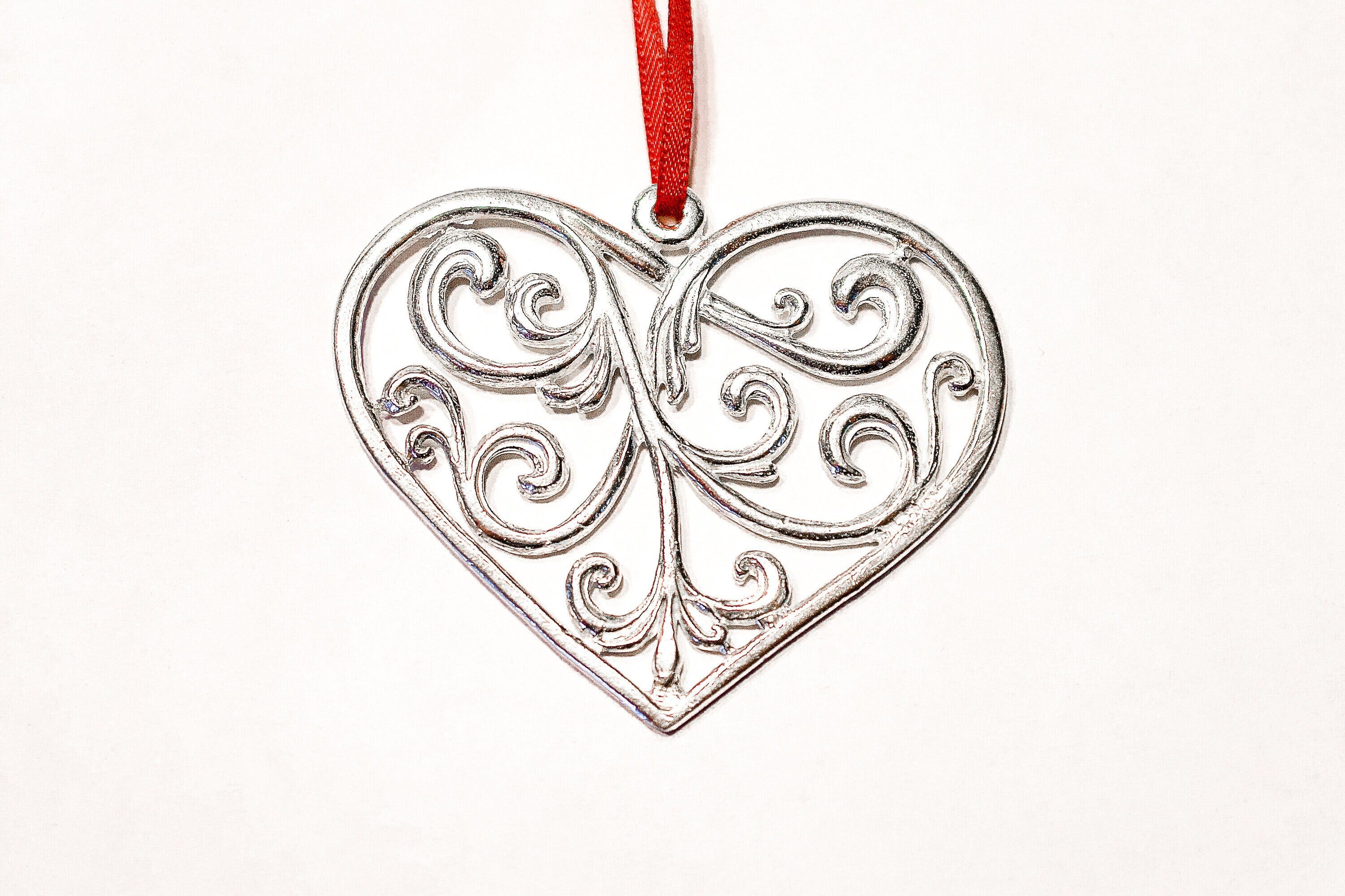 Handmade Heart Gift, Heart Ornament, Heart Christmas Ornament, Swirly Heart, Heart Decorations,