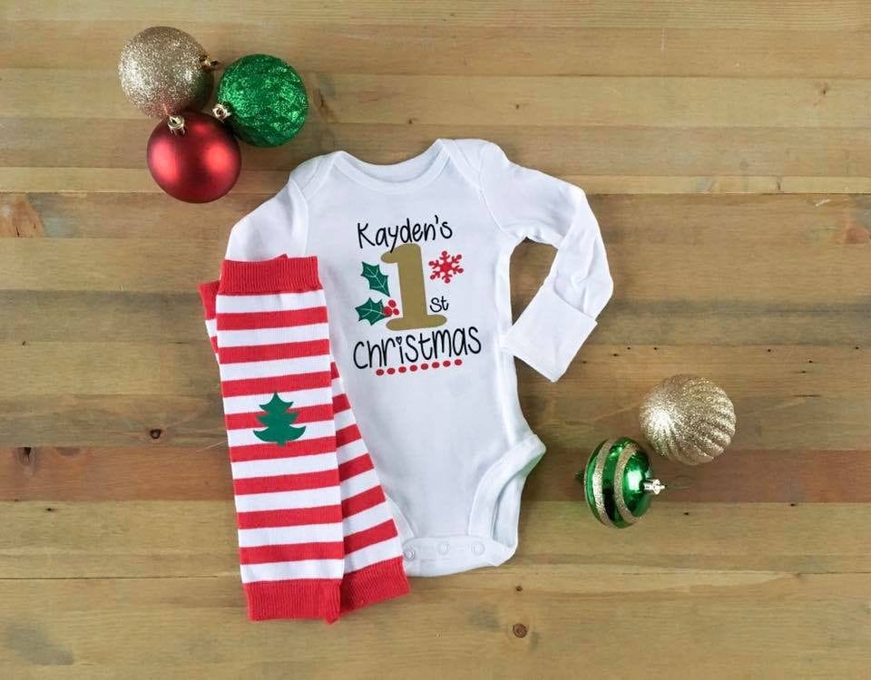 Boys 1st Christmas Outfit, First Christmas Outfit, Christmas Outfit For Boys, Personalized My 1st Christmas, Newborn Boys Christmas Outfit
