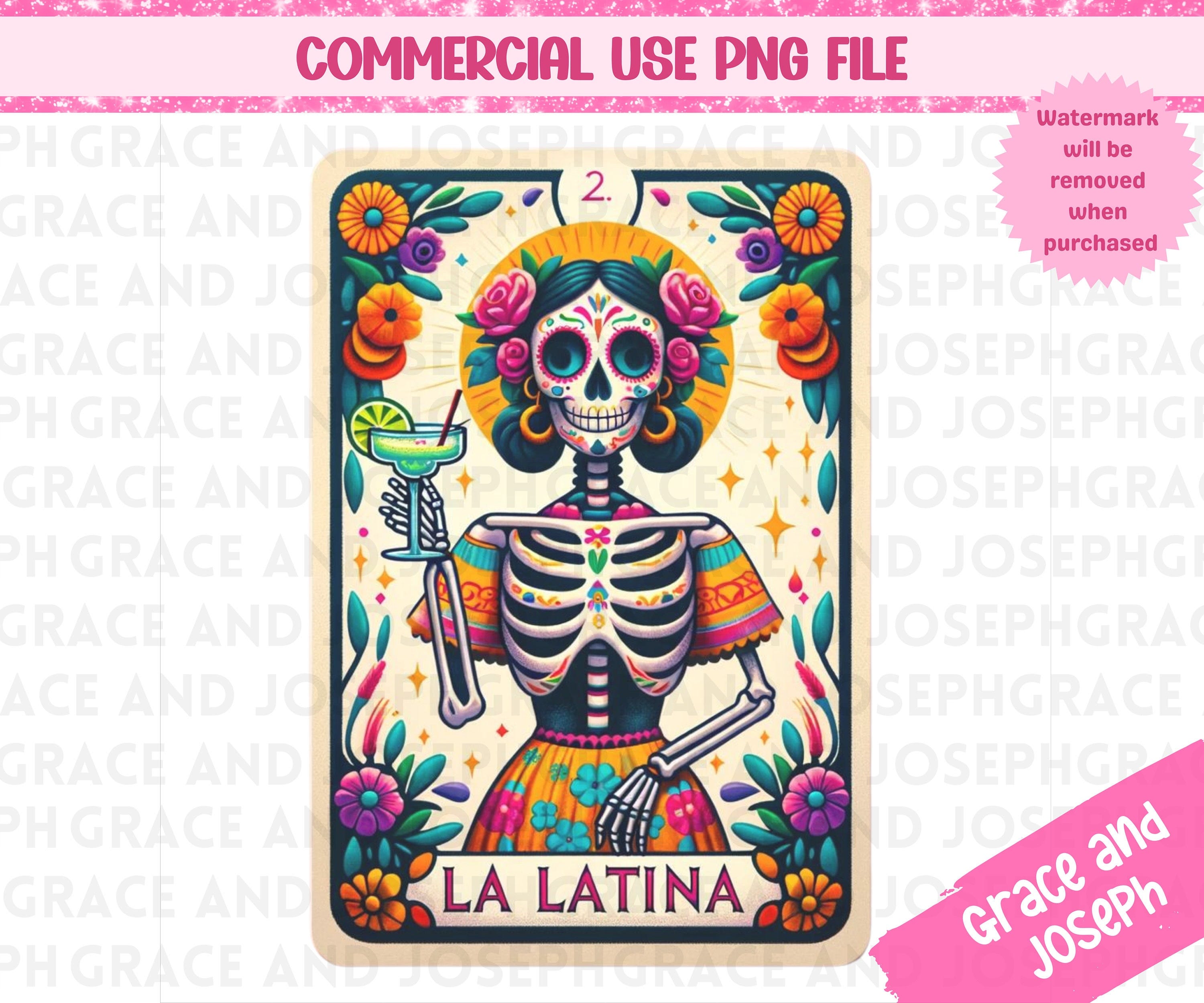 La Latina Tarot Card PNG Funny Tarot Card PNG Skeleton Sublimation Design Mexicana Tarot PNG Digital Download Loteria png Mexican png