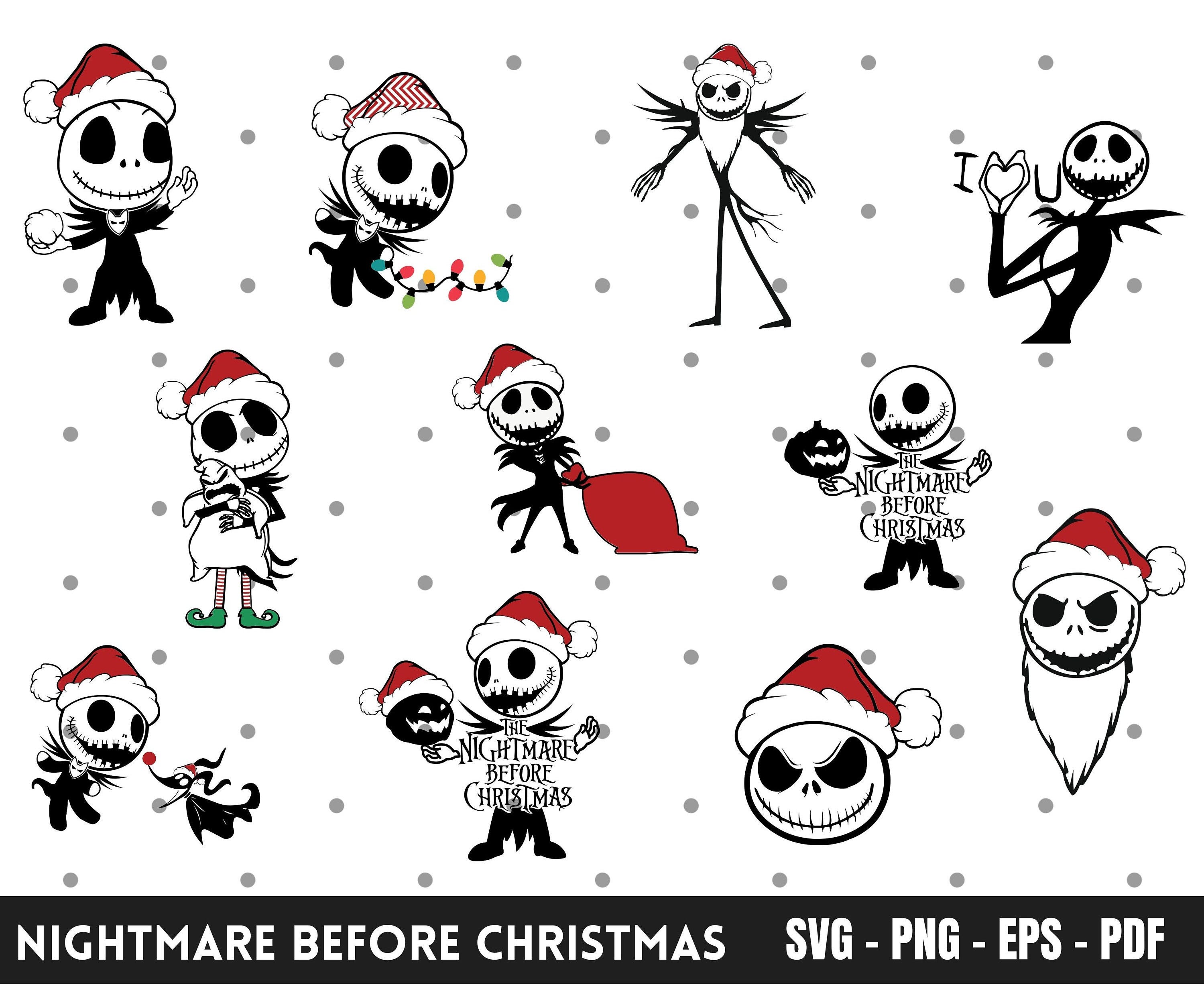 Nightmare Before Christmas SVG, Christmas Svg, Cartoon svg, Jack and skellington svg, The Nightmare Before, Instan Download