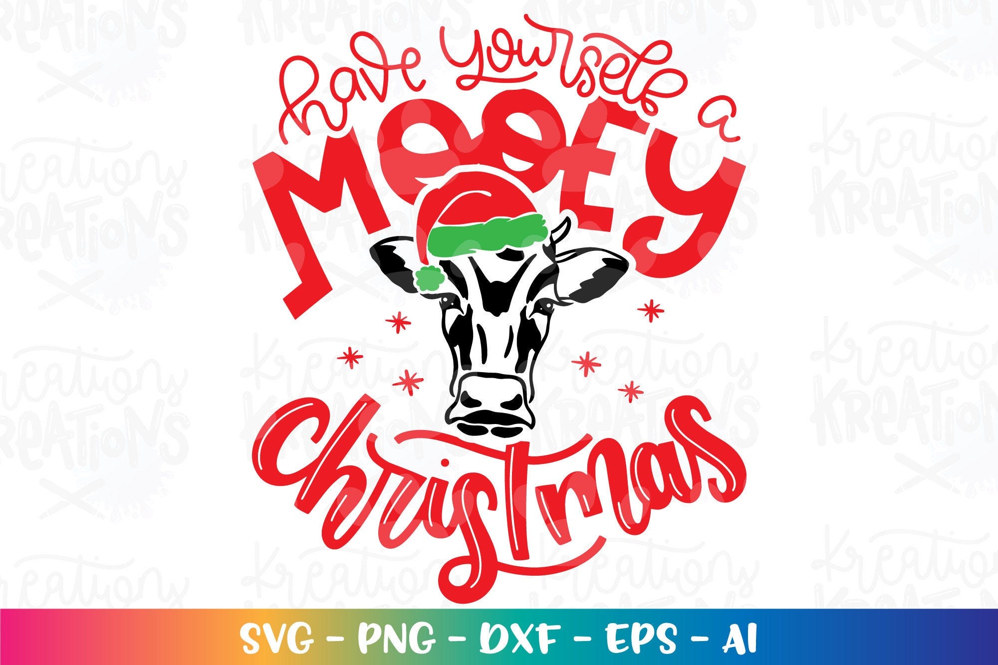 Christmas Cow svg Christmas Farm svg Have yourself a Mooey Christmas svg print iron on Cut Files Cricut Silhouette Vector SVG dxf Png EPS