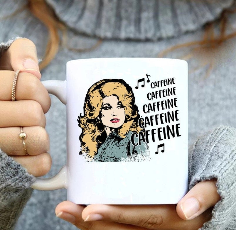 D.o.l.l.y P.a.r.t.o.n Caffeine Jolene Mug,11oz Ceramic Coffee Mug Tea Cup, Perfect Gift for Female, Festive Mug, Country Music Mug